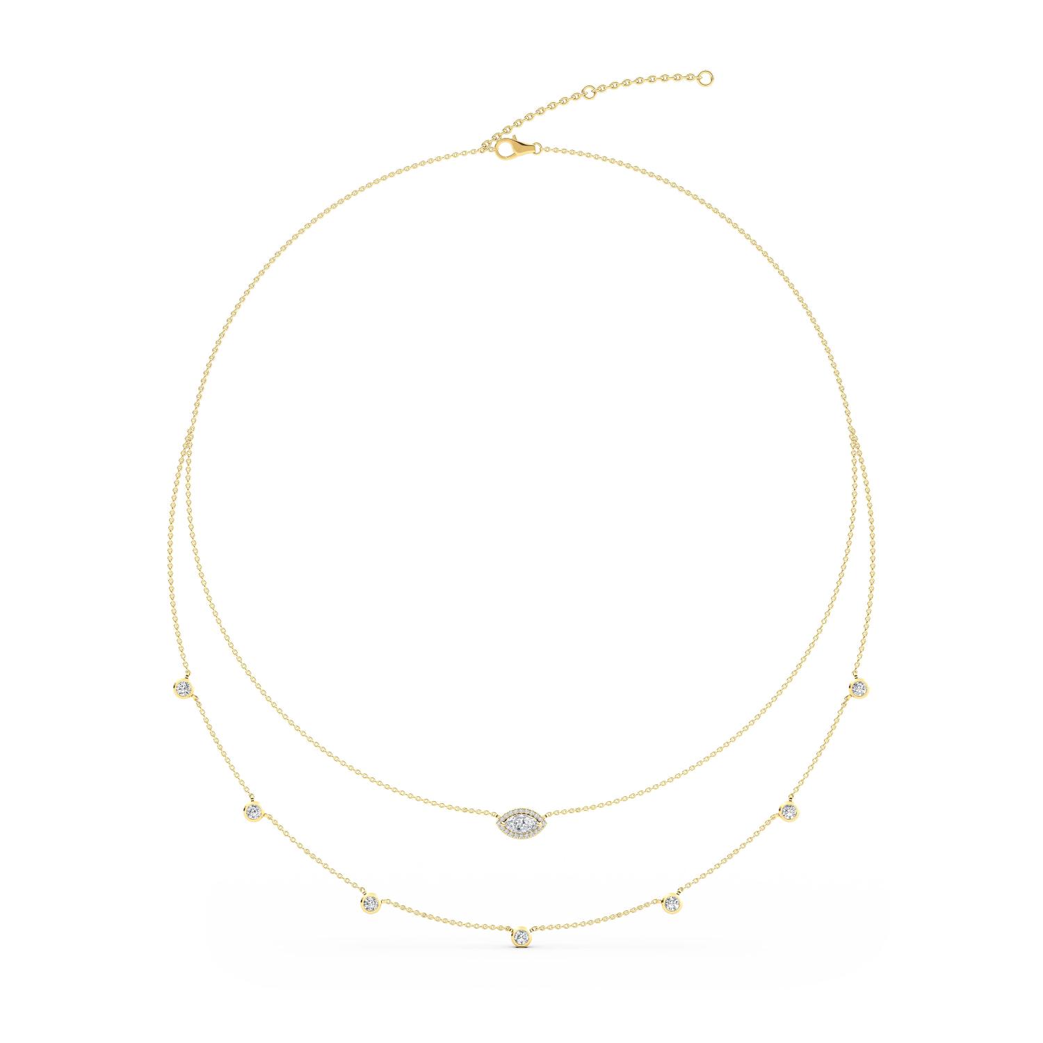 14K Yellow Gold Diamond Necklace