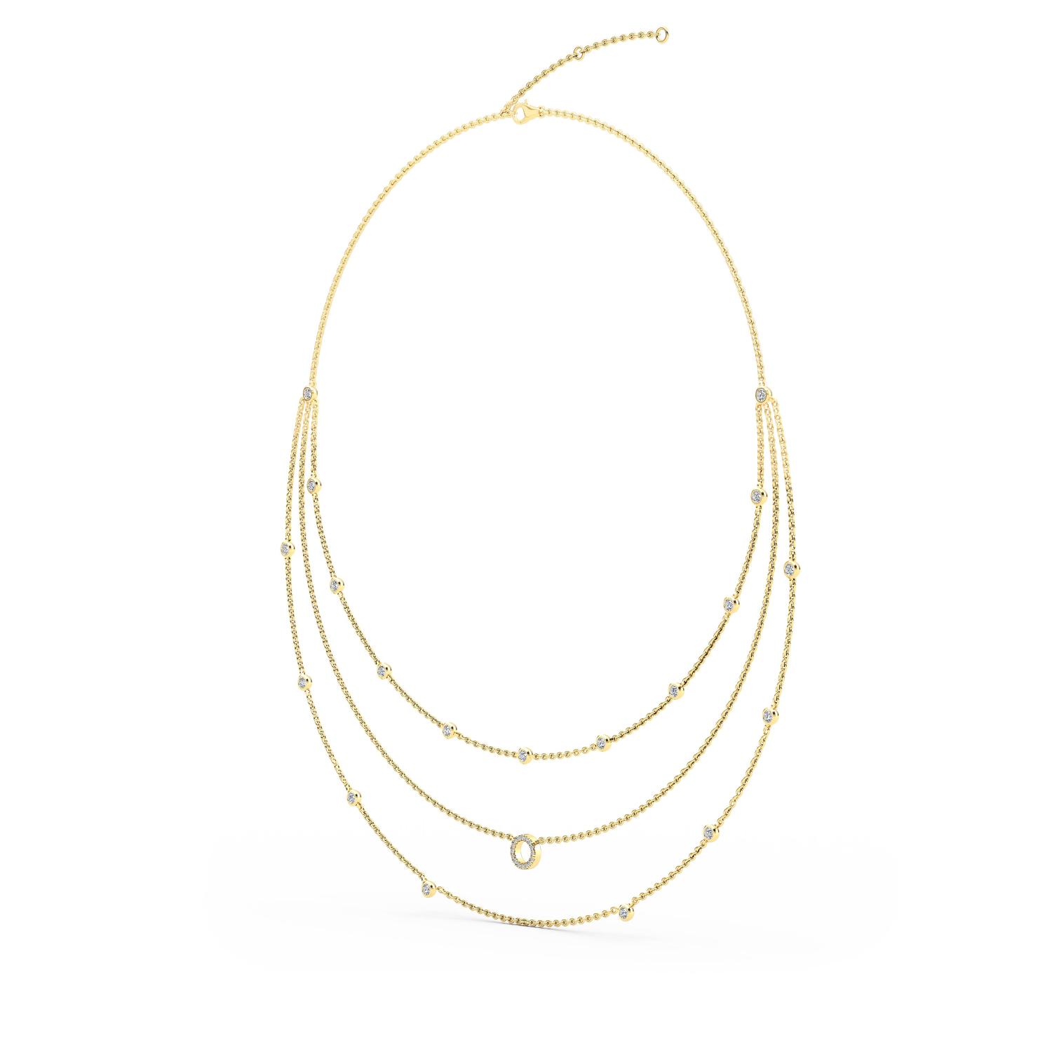 14K Yellow Gold Diamond Necklace
