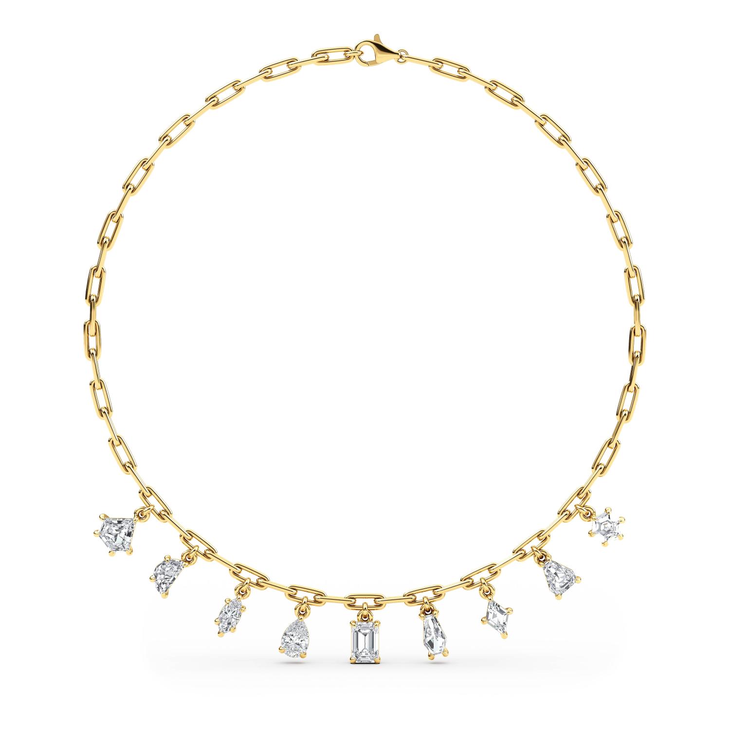 14K Yellow Gold Diamond Necklace