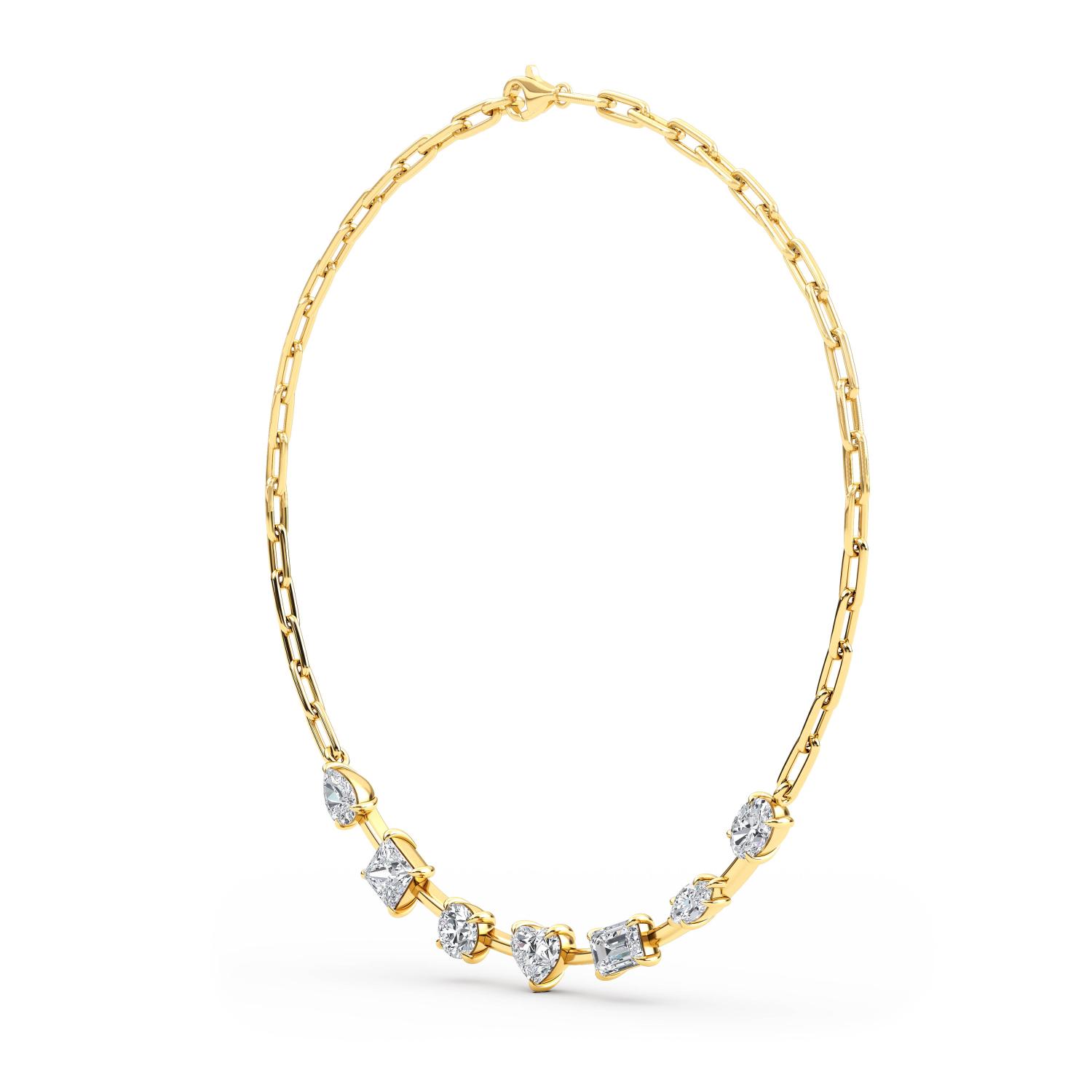 14K Yellow Gold Diamond Necklace