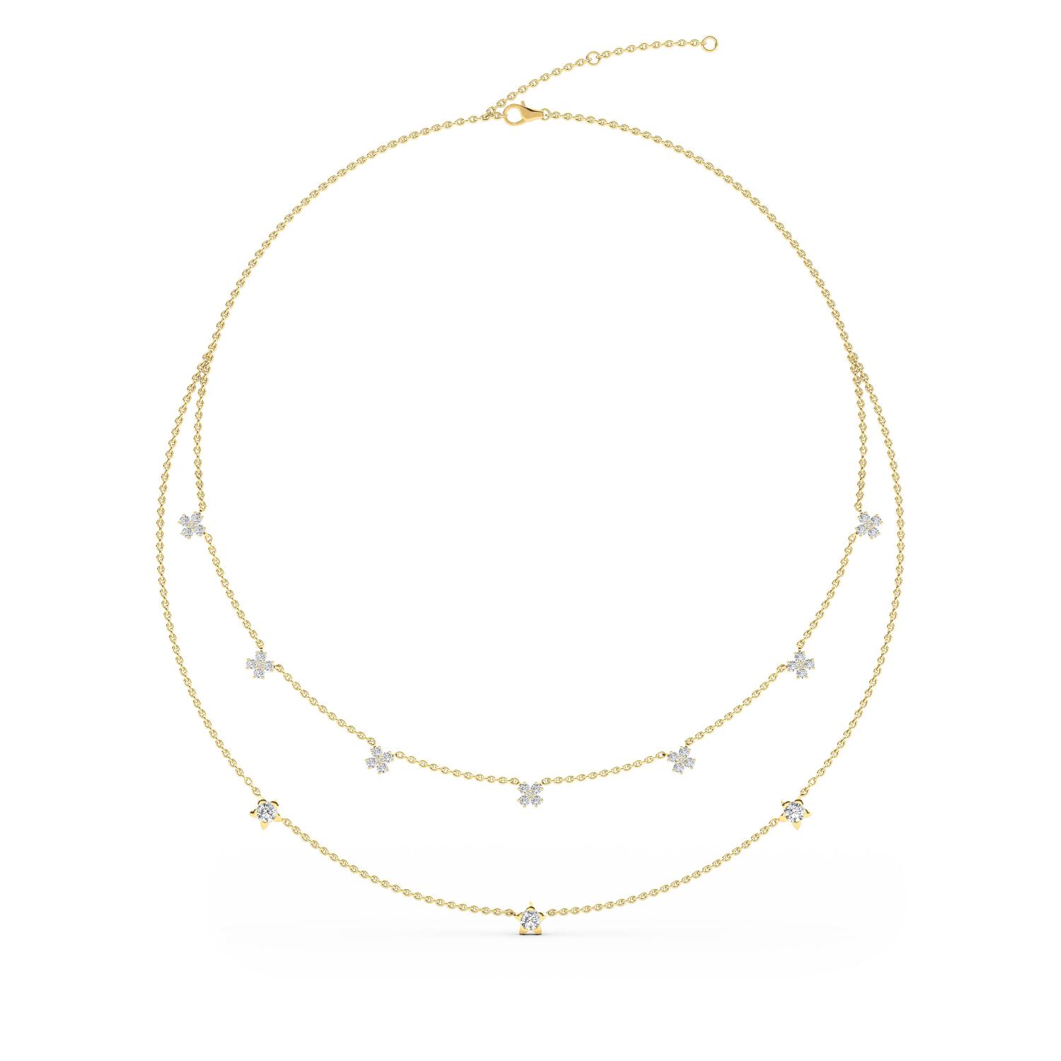 14K Yellow Gold Diamond Necklace