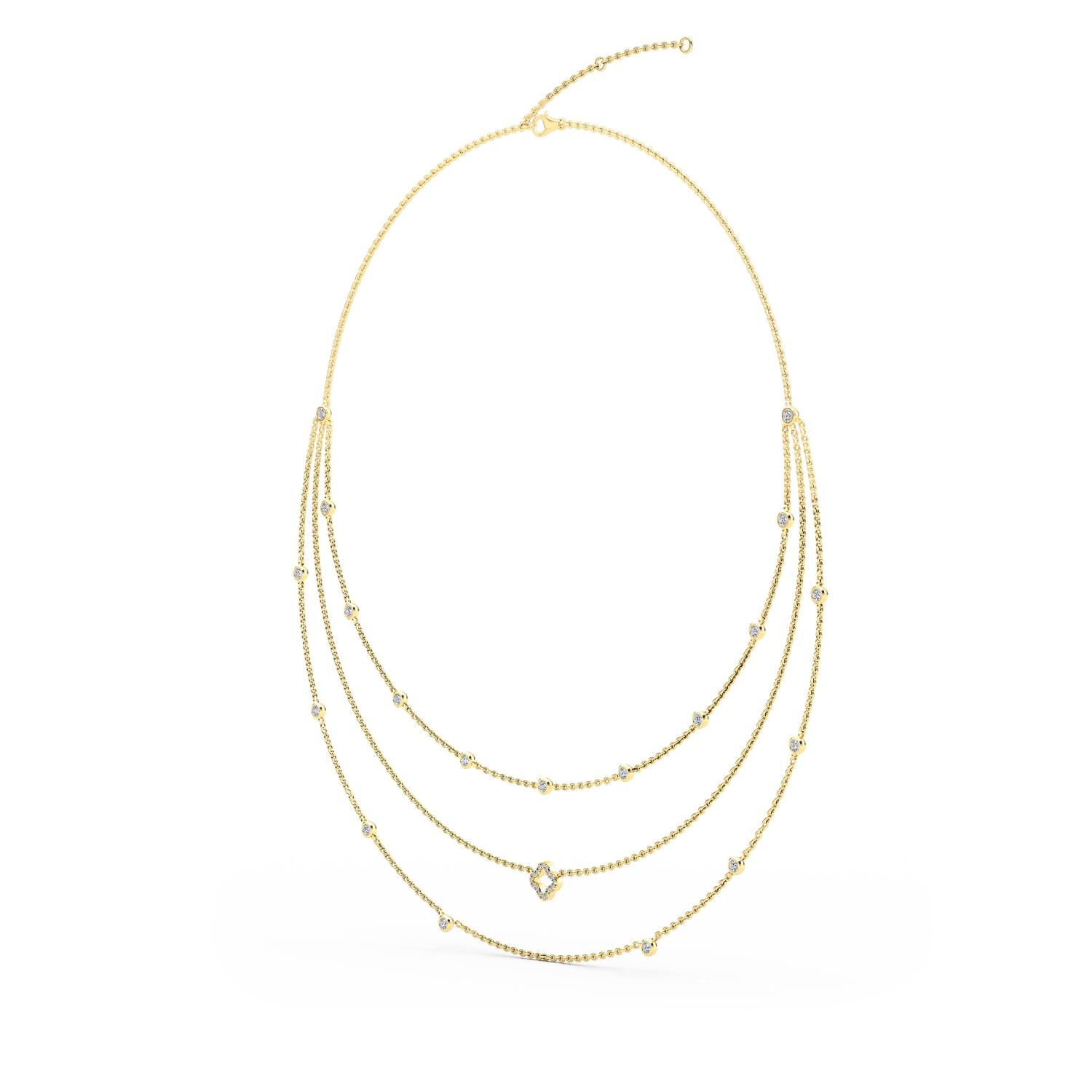 14K Yellow Gold Diamond Necklace