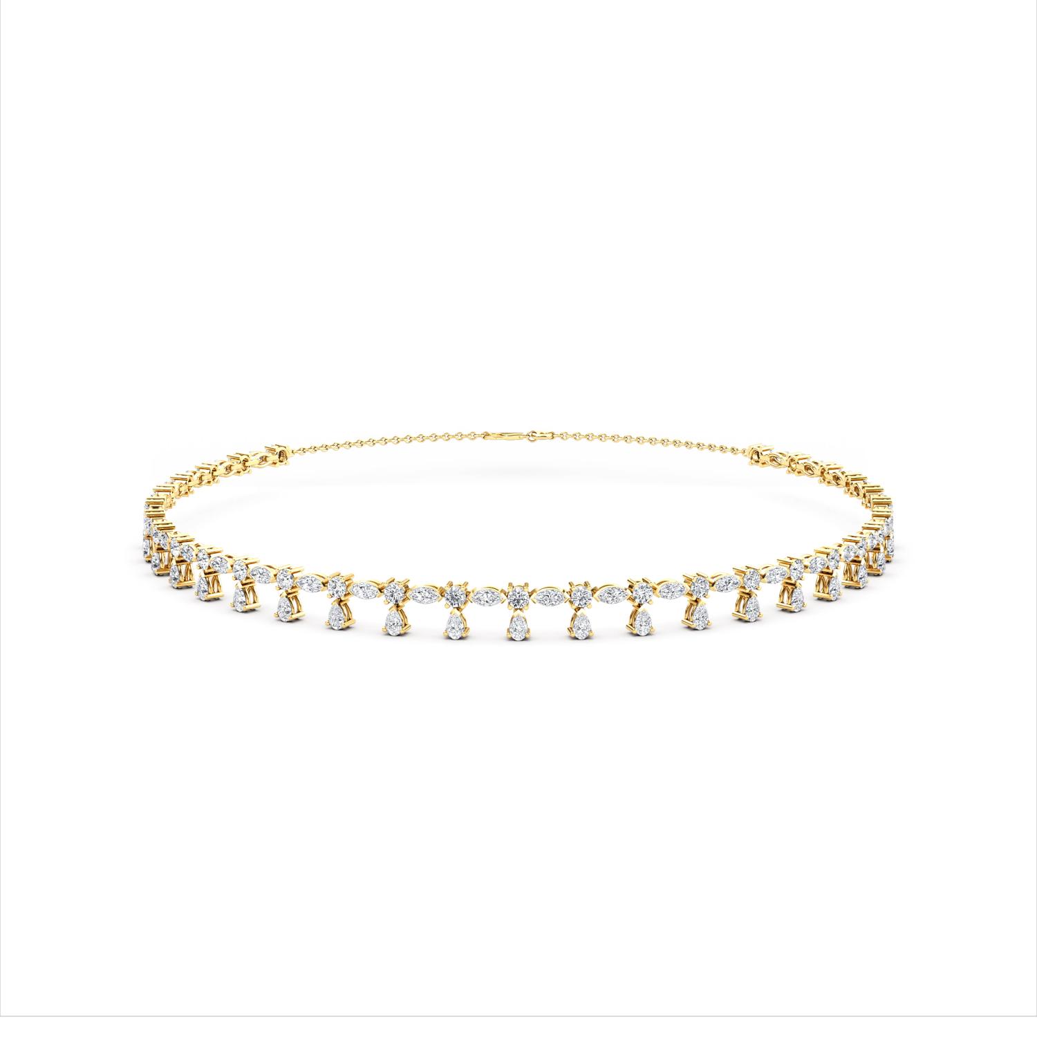 14K Yellow Gold Diamond Necklace