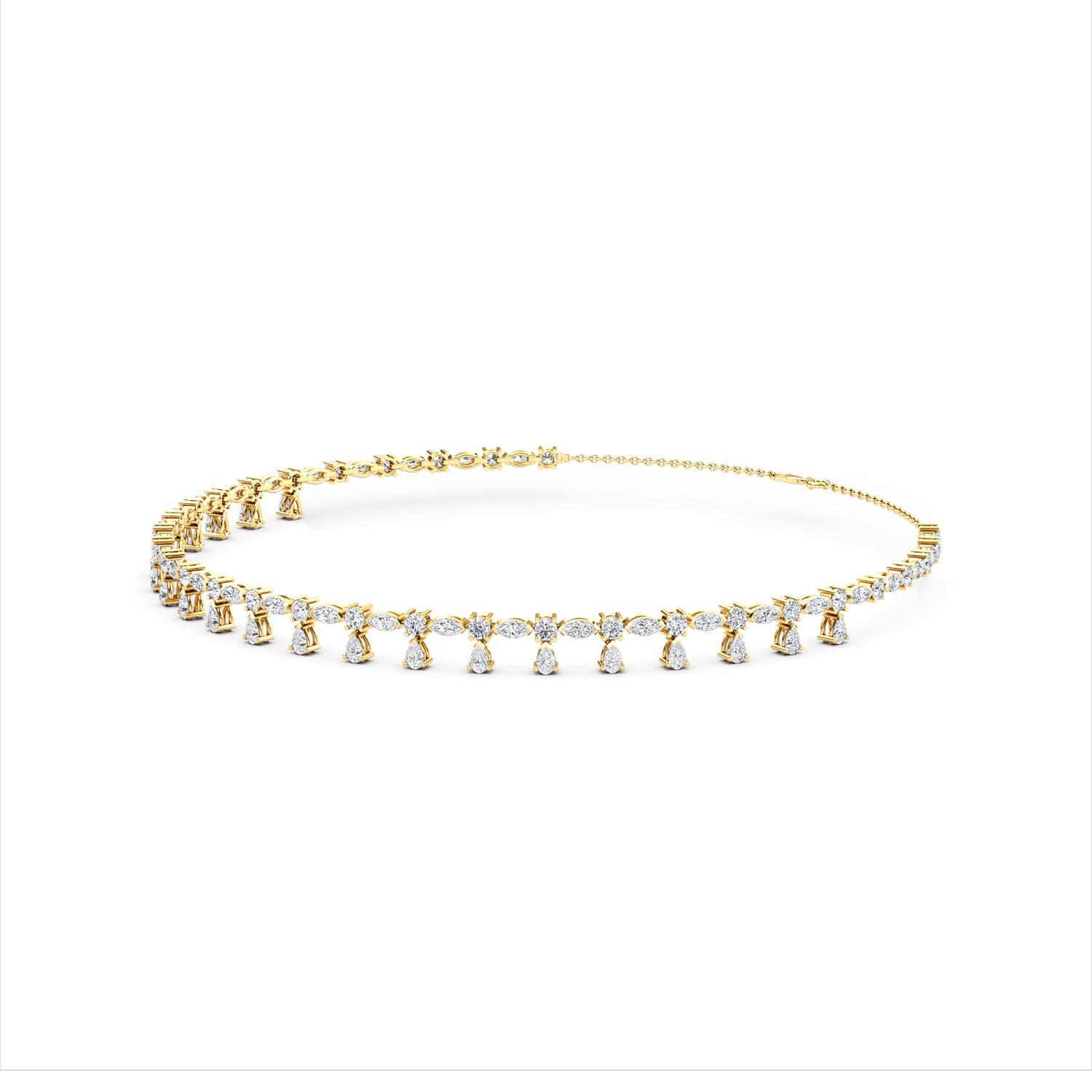 14K Yellow Gold Diamond Necklace