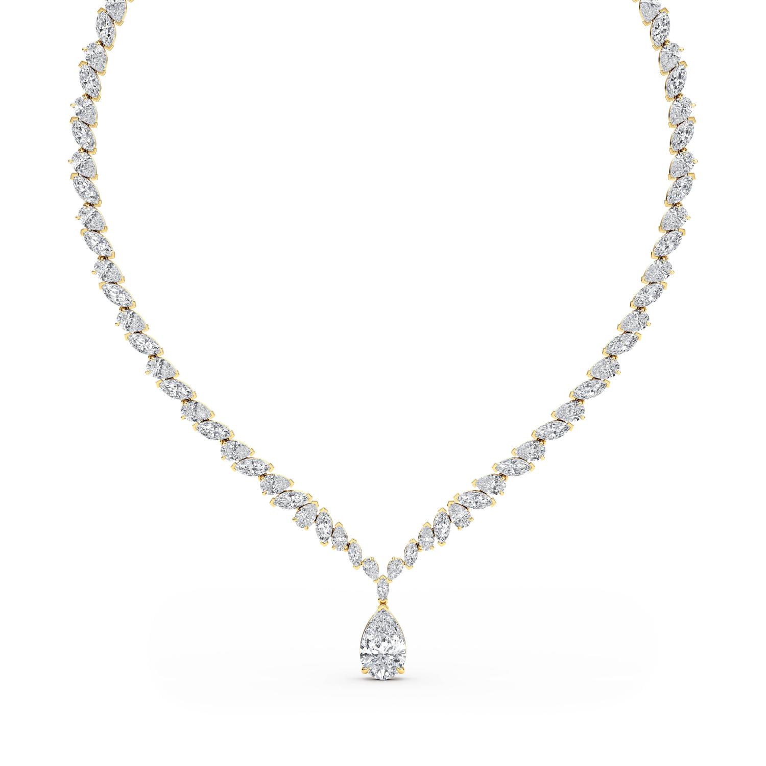 14K Yellow Gold Diamond Necklace