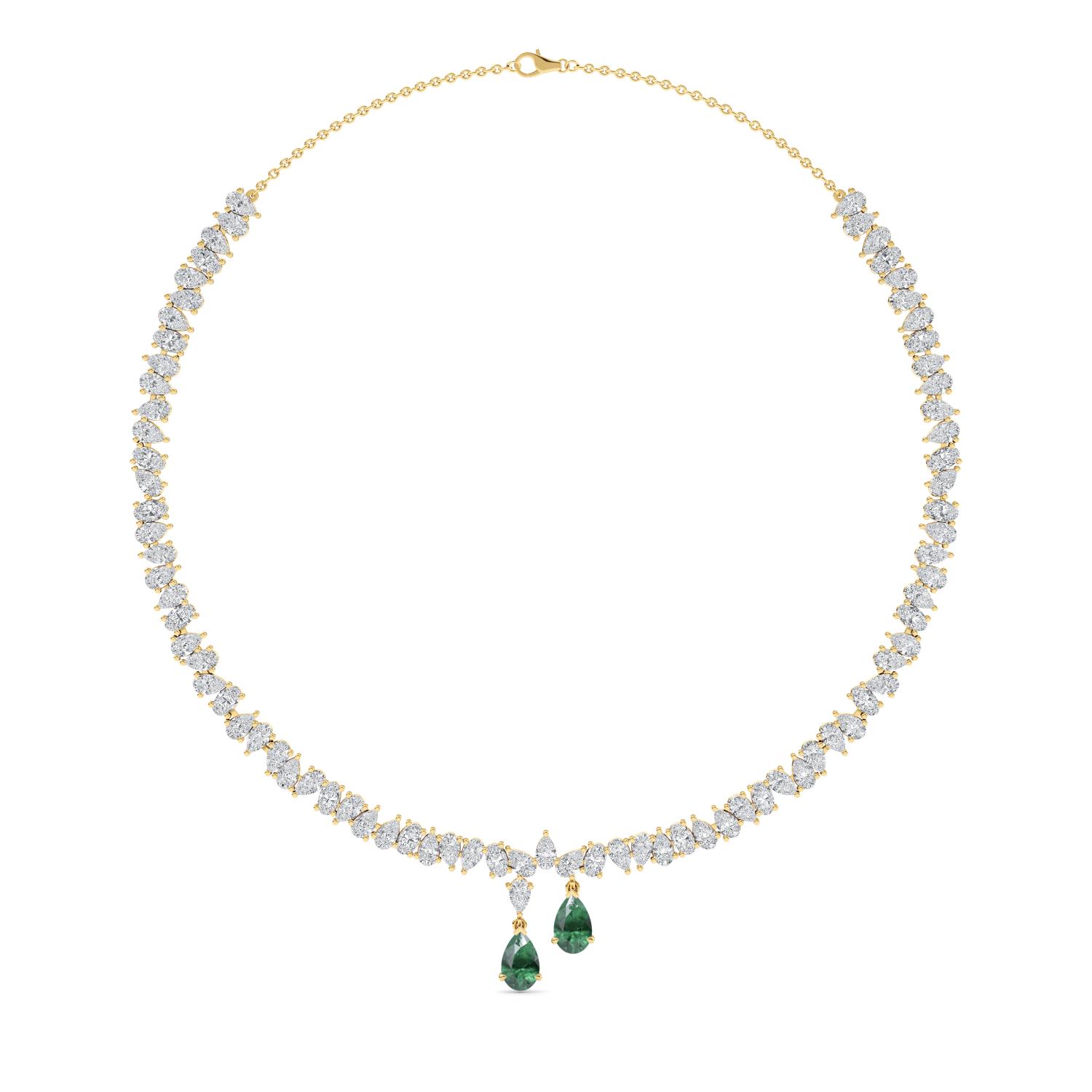 14K Yellow Gold Diamond Necklace