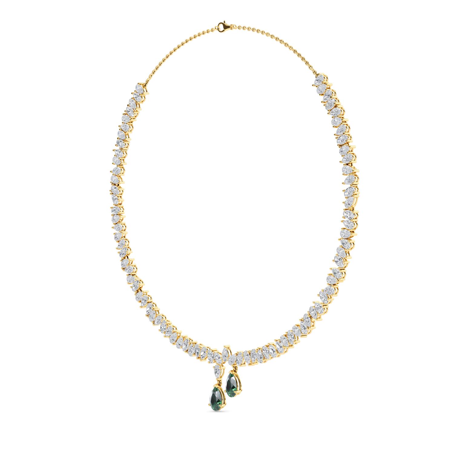 14K Yellow Gold Diamond Necklace