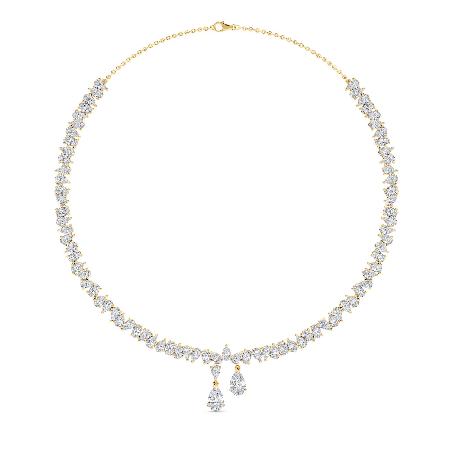 14K Yellow Gold Diamond Necklace _D -14IN