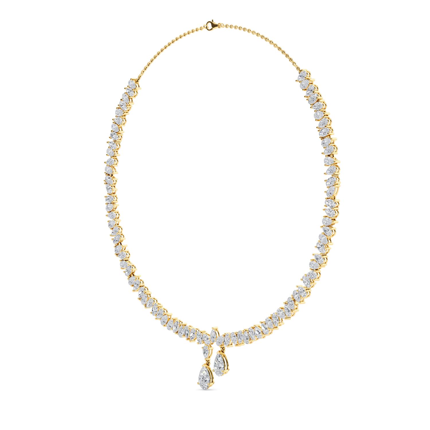 14K Yellow Gold Diamond Necklace _D -14IN