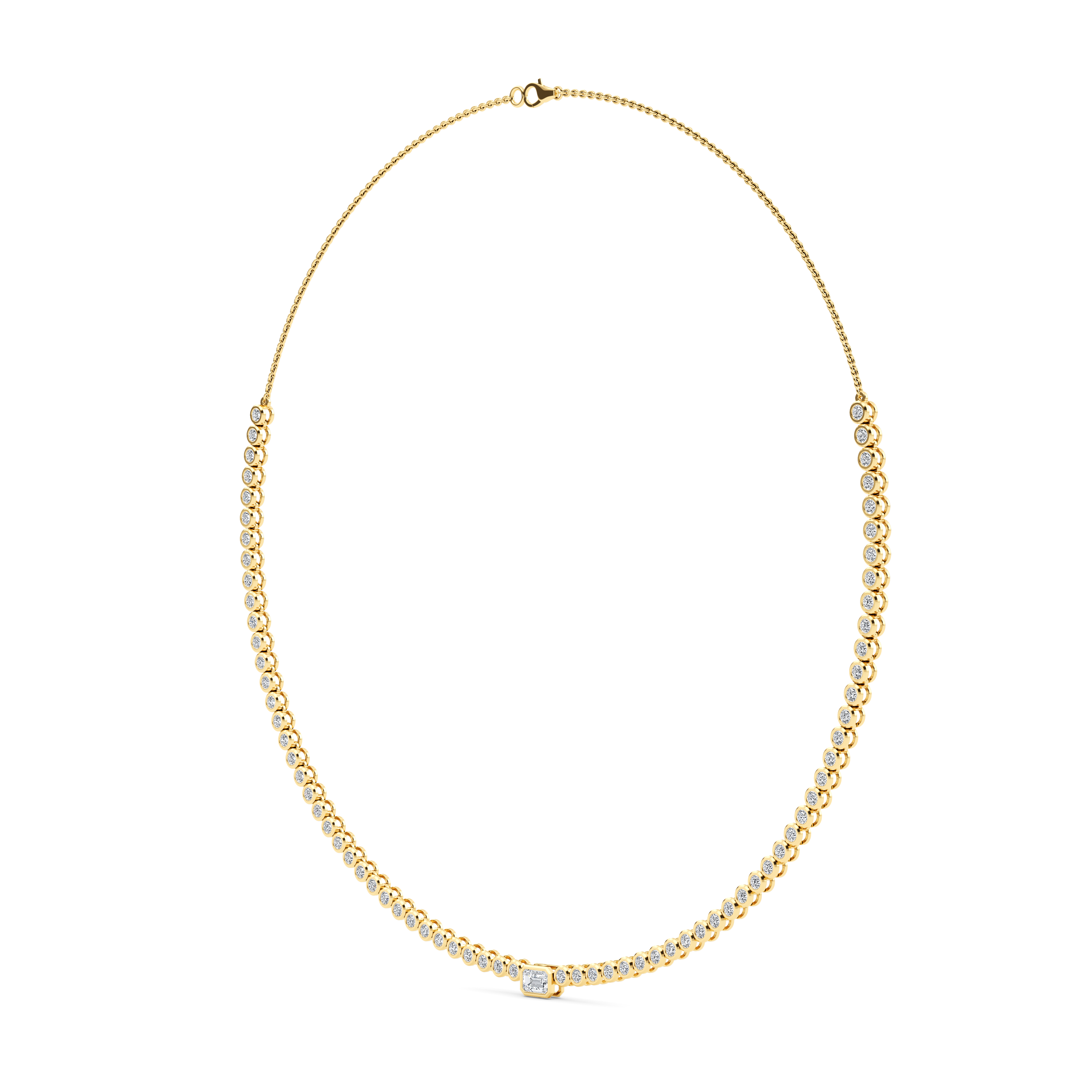 14K Yellow Gold Diamond Necklace