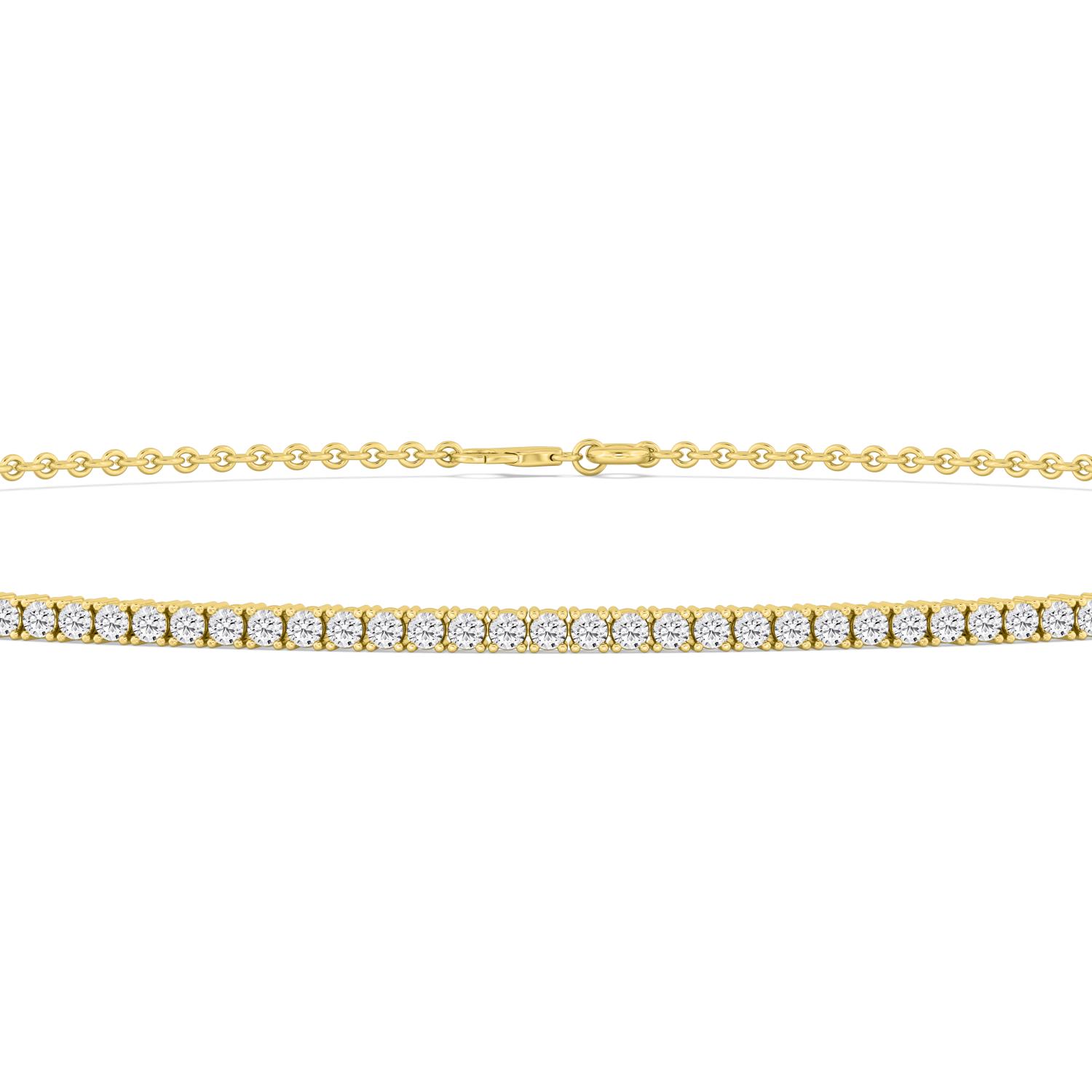 14K Yellow Gold Diamond Necklace