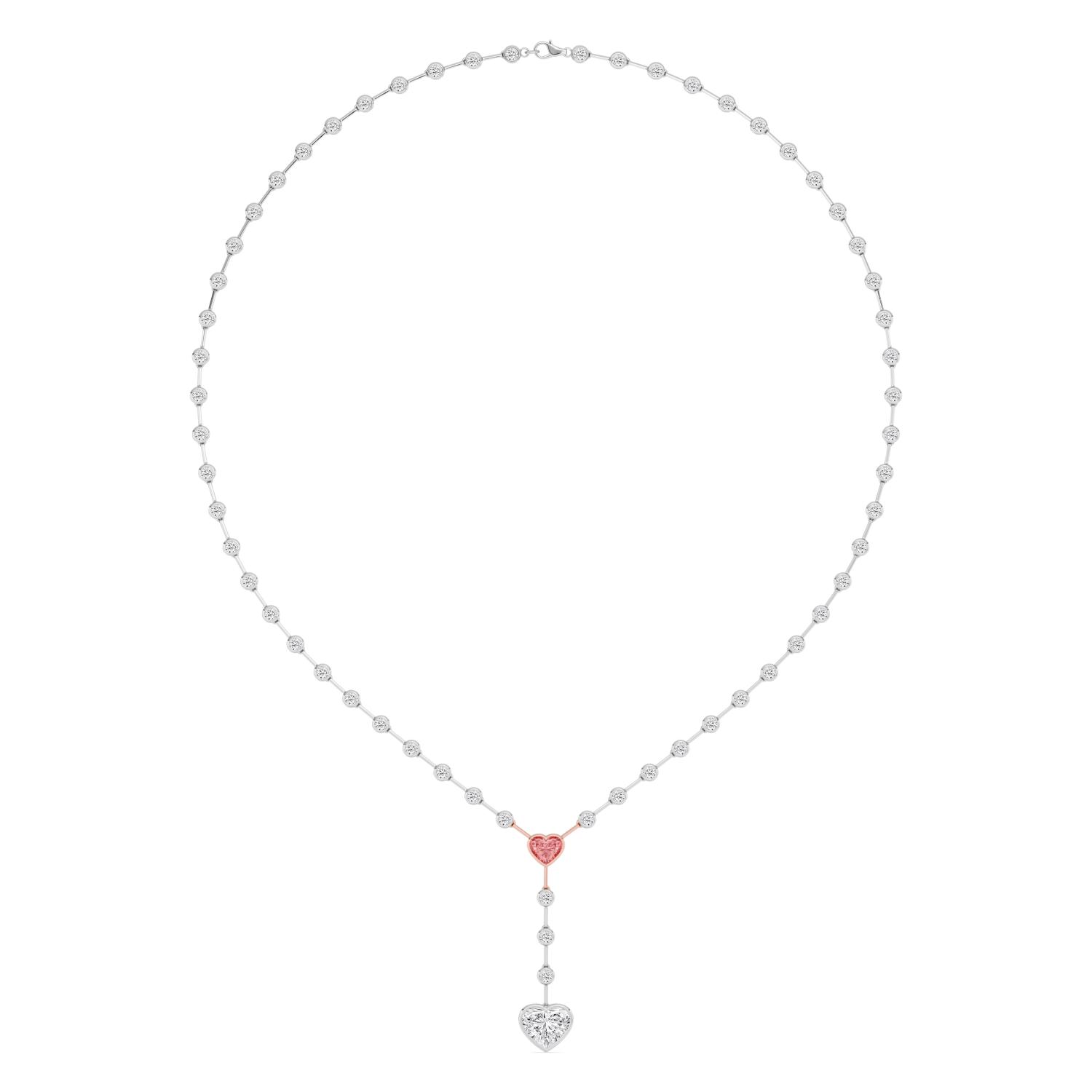 10K Rose & White Gold Diamond Necklace