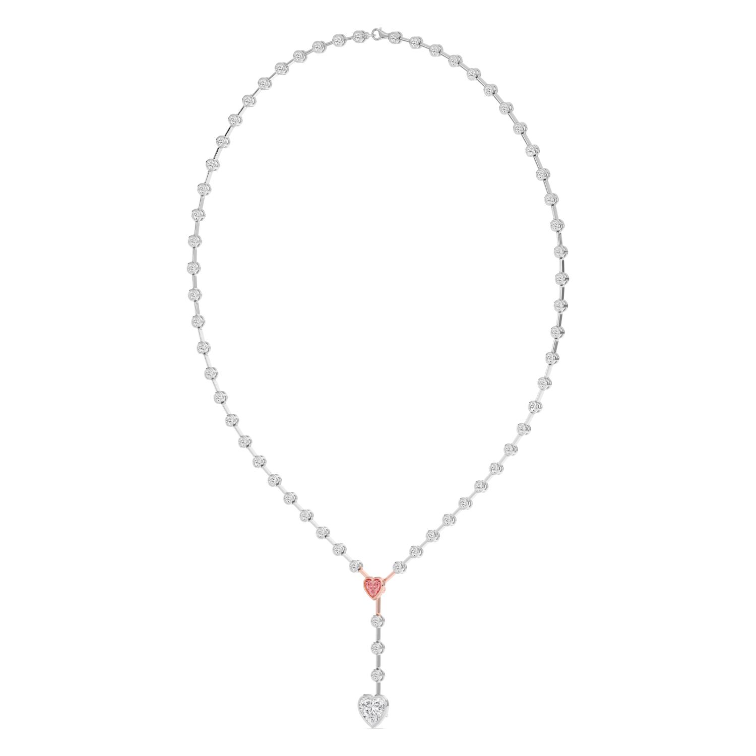 10K Rose & White Gold Diamond Necklace