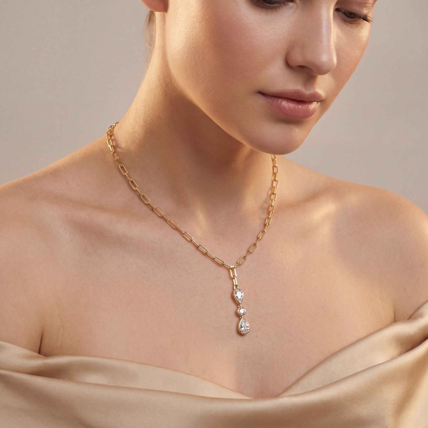 14K Yellow Gold Diamond Necklace