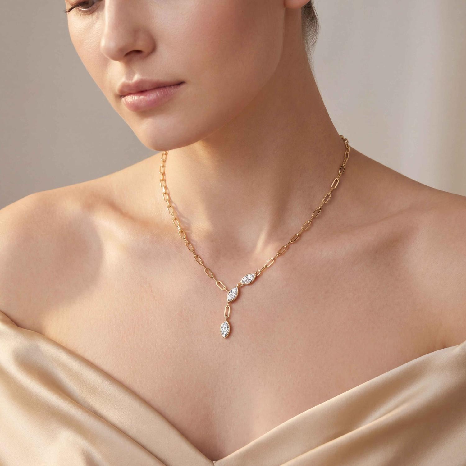 14K Yellow Gold Diamond Necklace