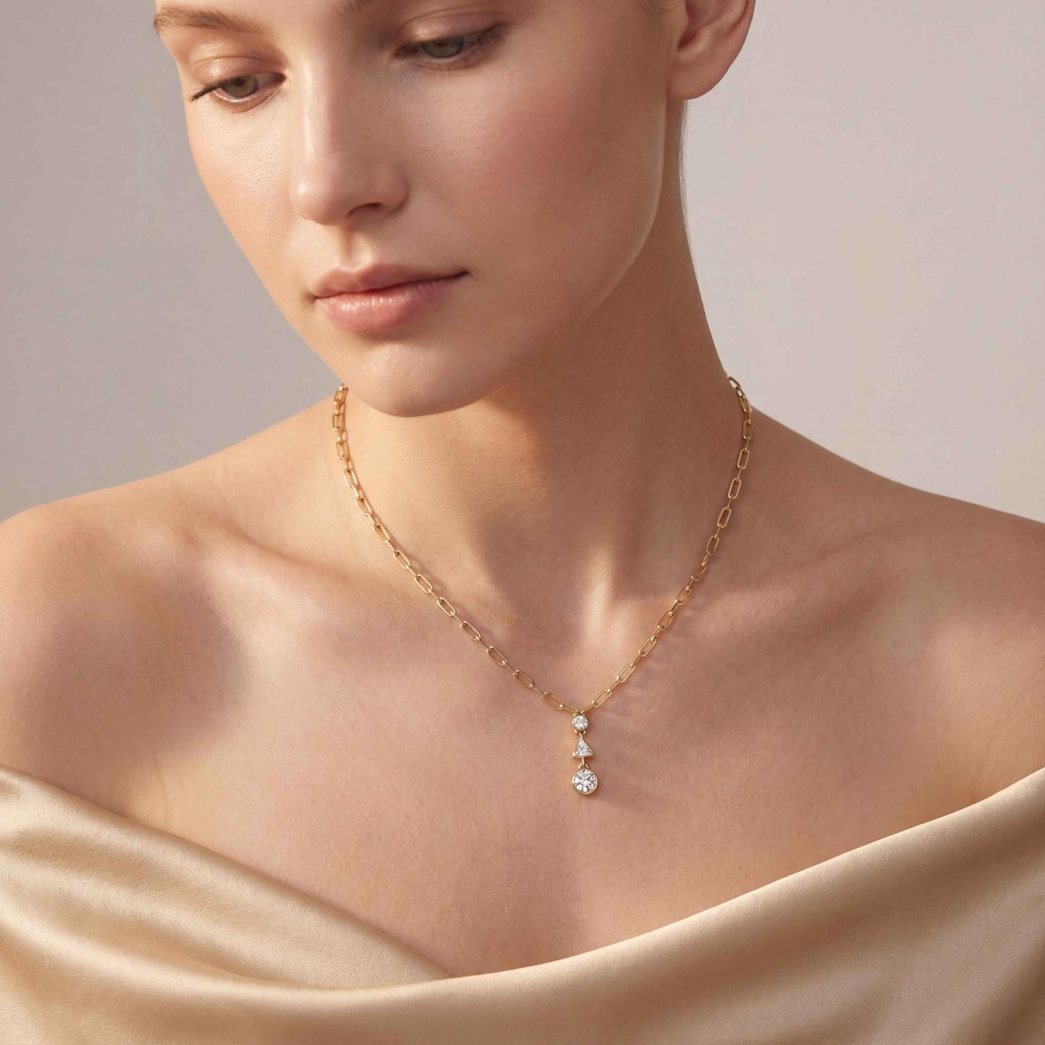 14K Yellow Gold Diamond Necklace