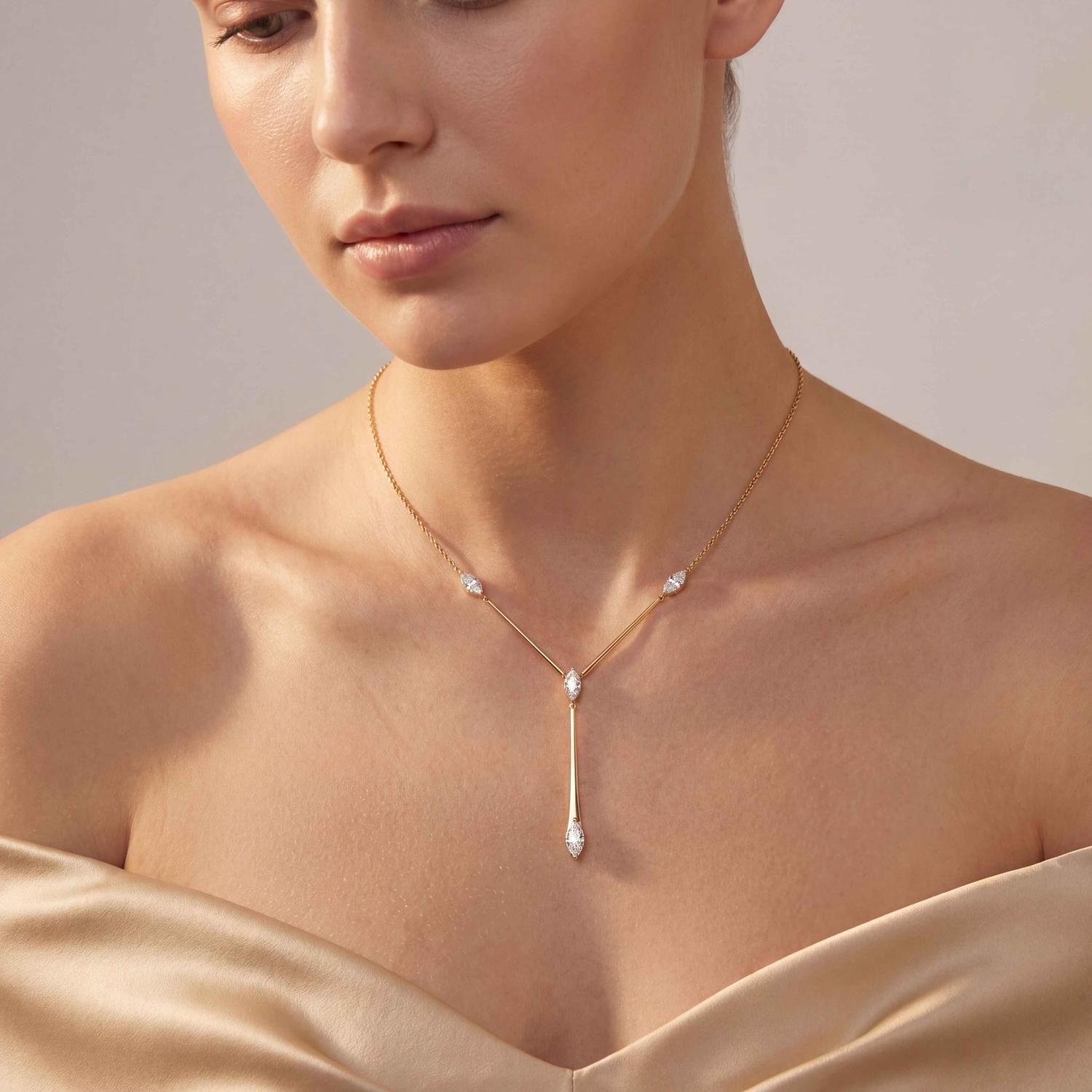 14K Yellow Gold Diamond Necklace