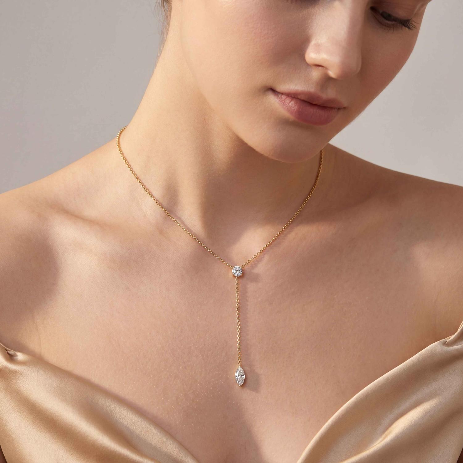 14K Yellow Gold Diamond Necklace