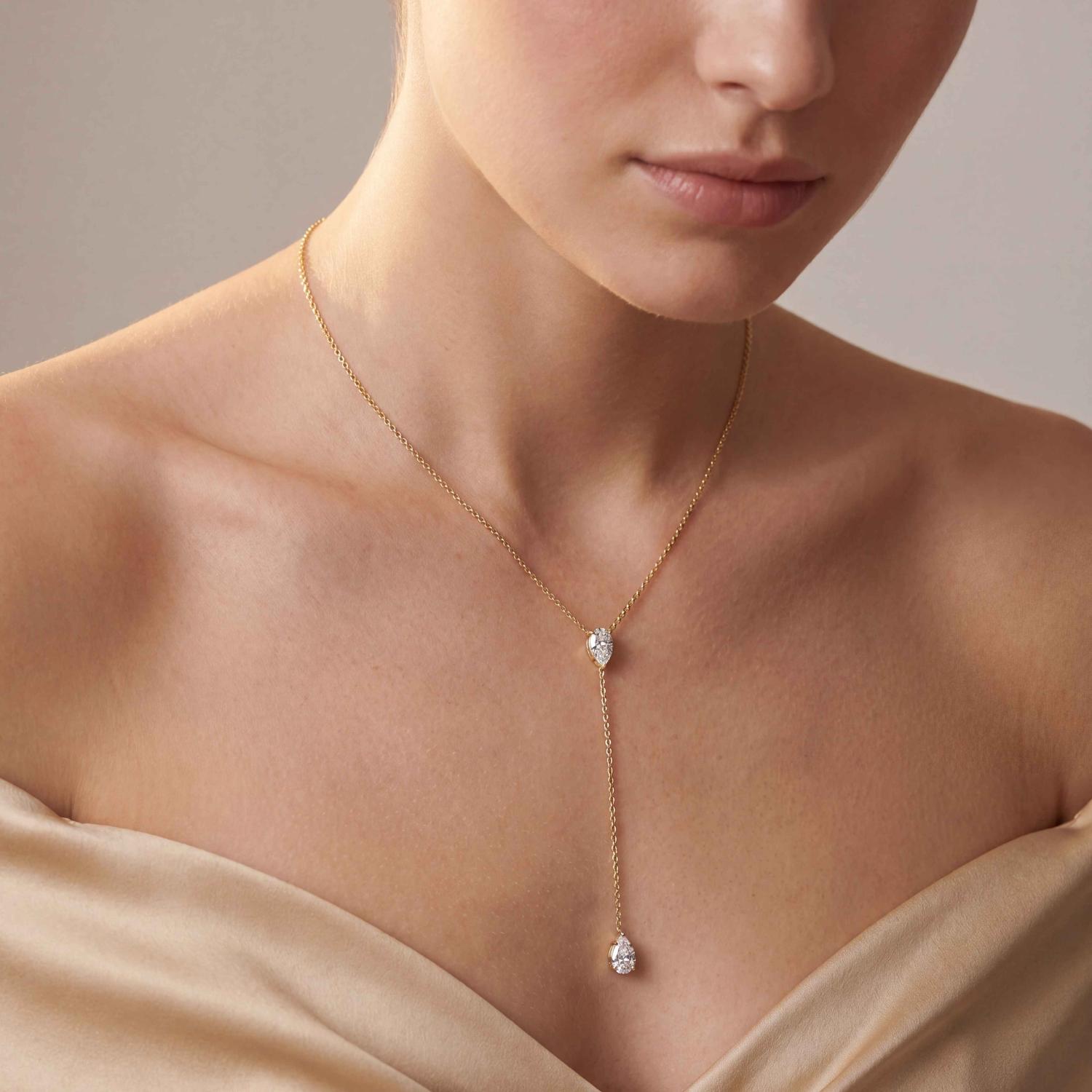14K Yellow Gold Diamond Necklace