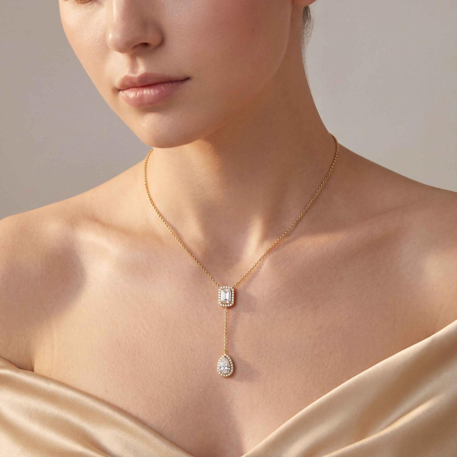 14K Yellow Gold Diamond Necklace