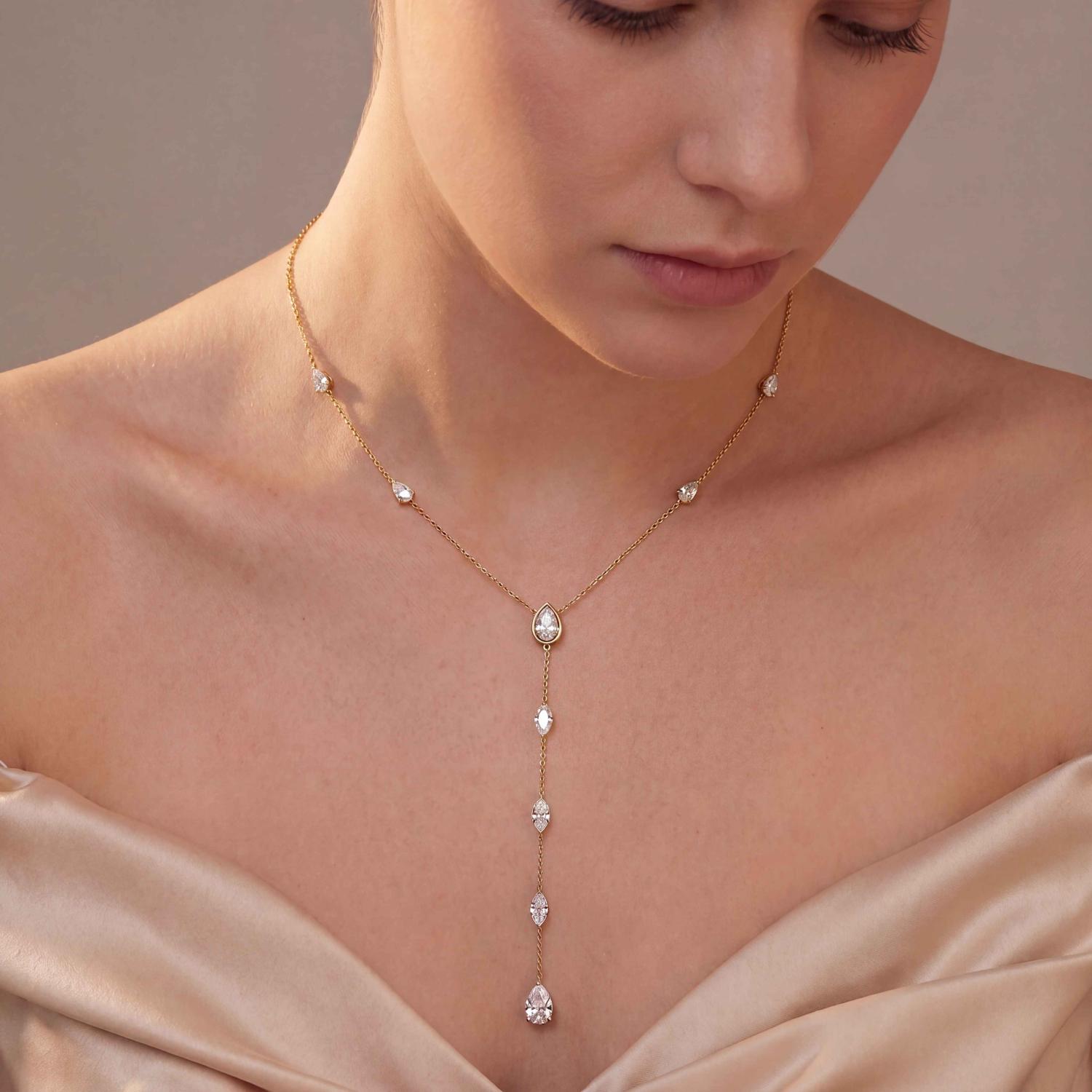 14K Yellow Gold Diamond Necklace