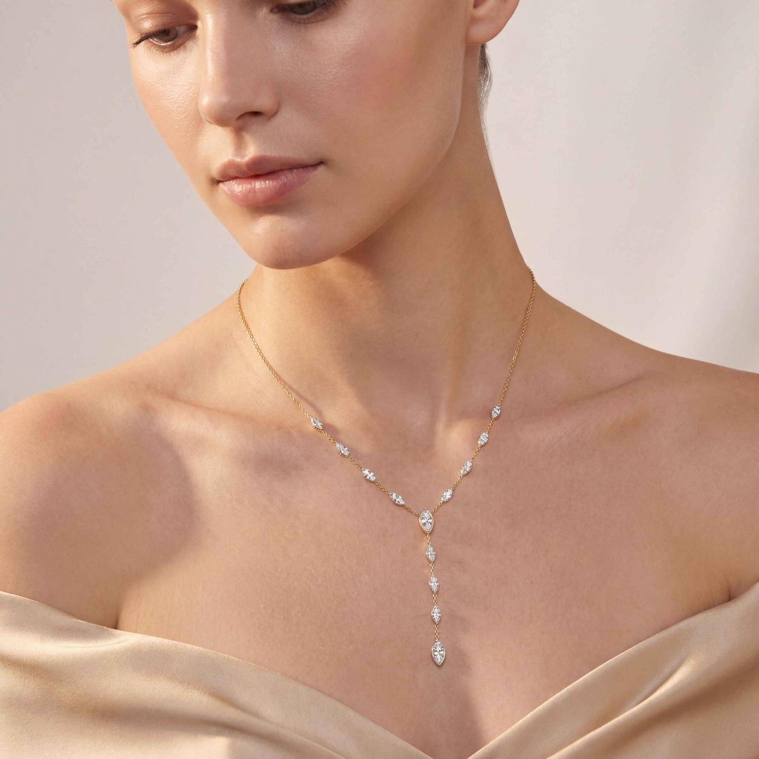 14K Yellow Gold Diamond Necklace