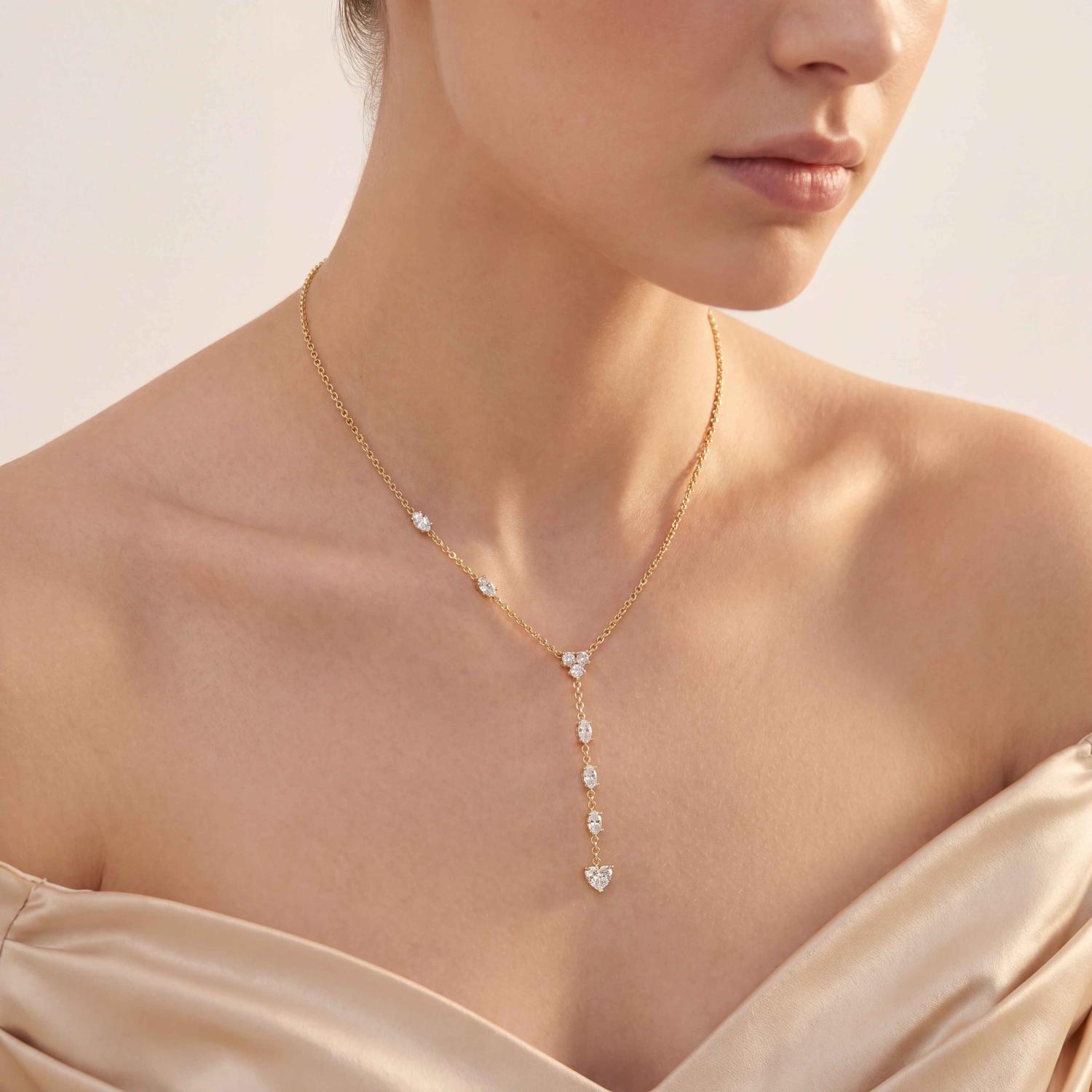 14K Yellow Gold Diamond Necklace