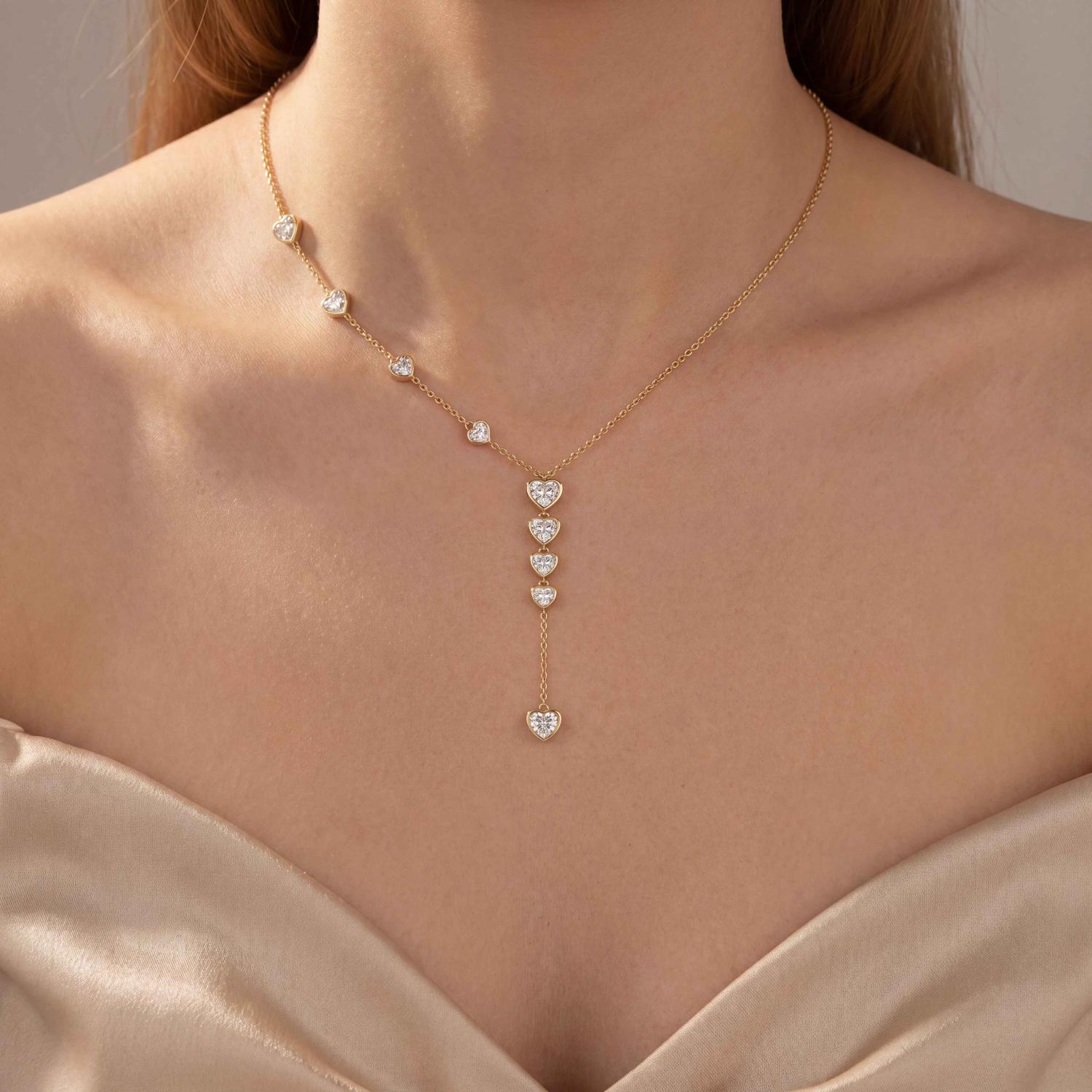 14K Yellow Gold Diamond Necklace