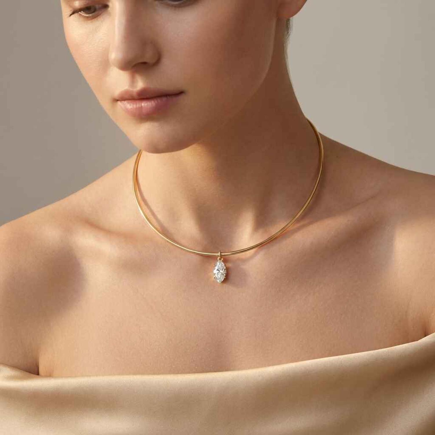 14K Yellow Gold Diamond Necklace