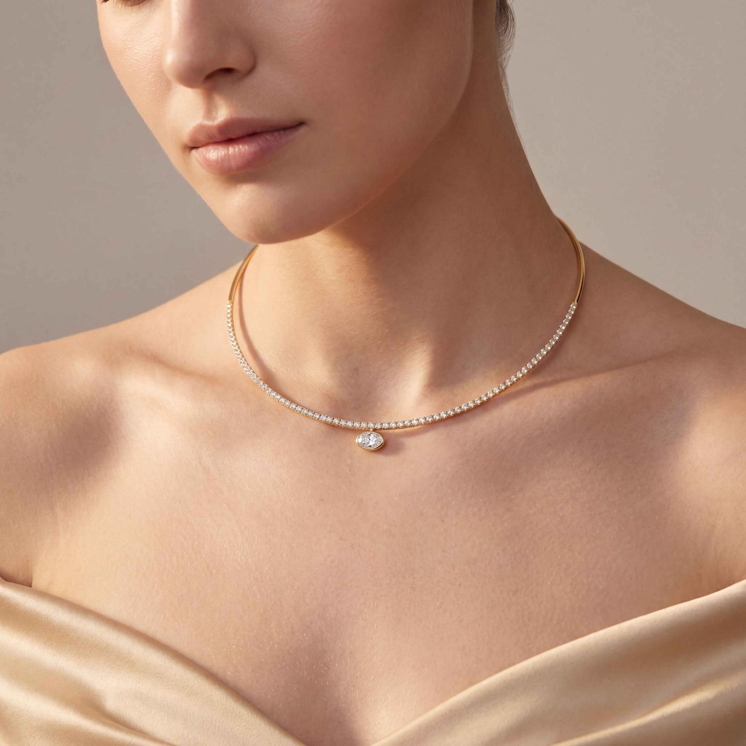 14K Yellow Gold Diamond Necklace