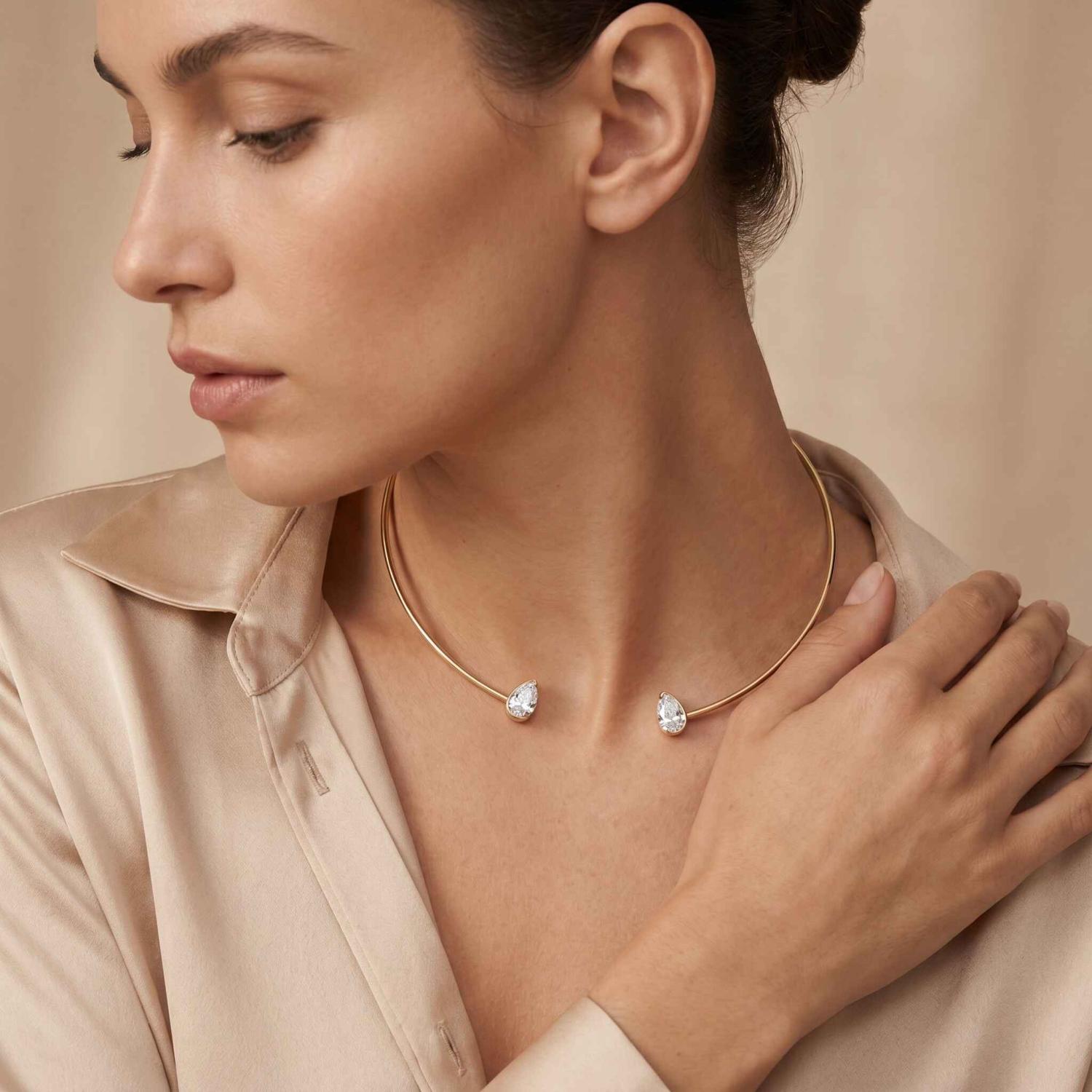 14K Yellow Gold Diamond Necklace