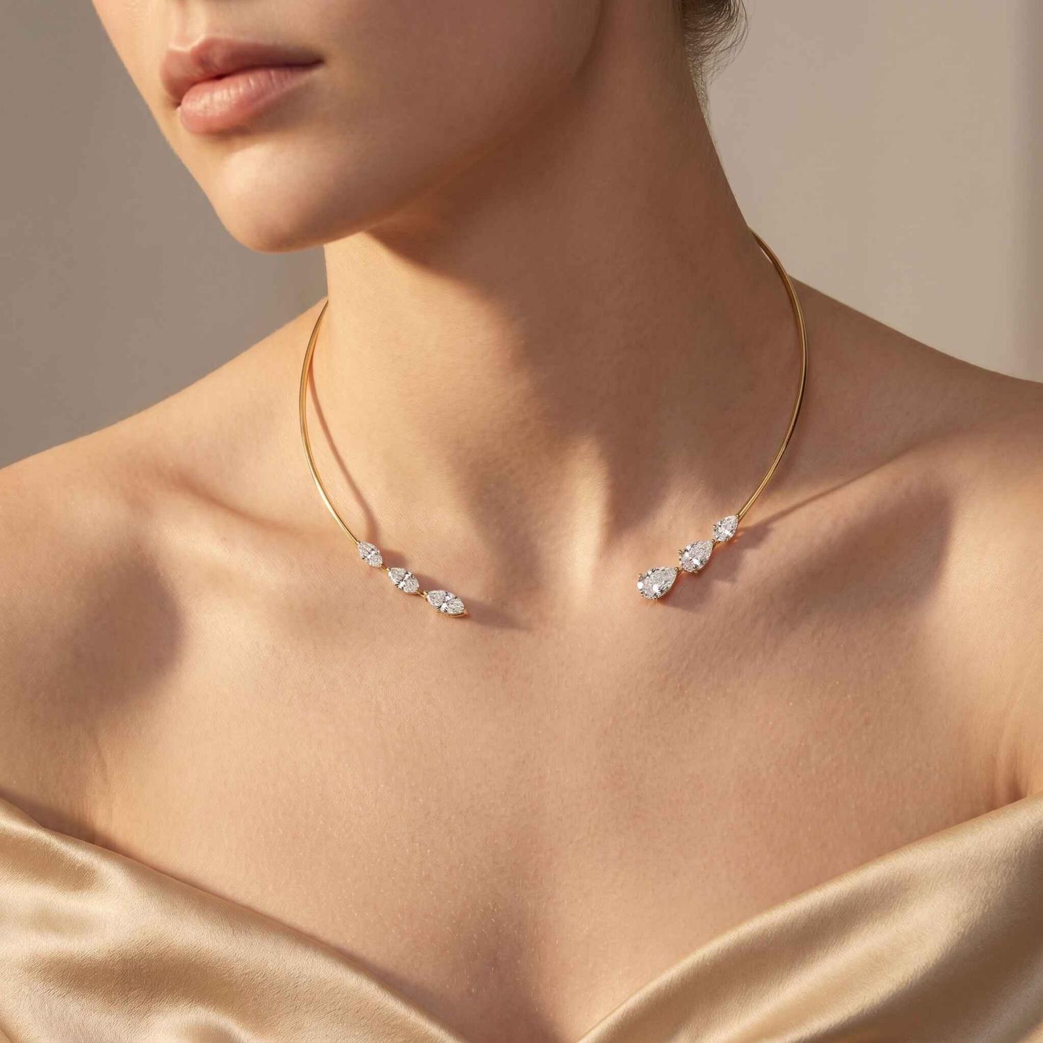 14K Yellow Gold Diamond Necklace