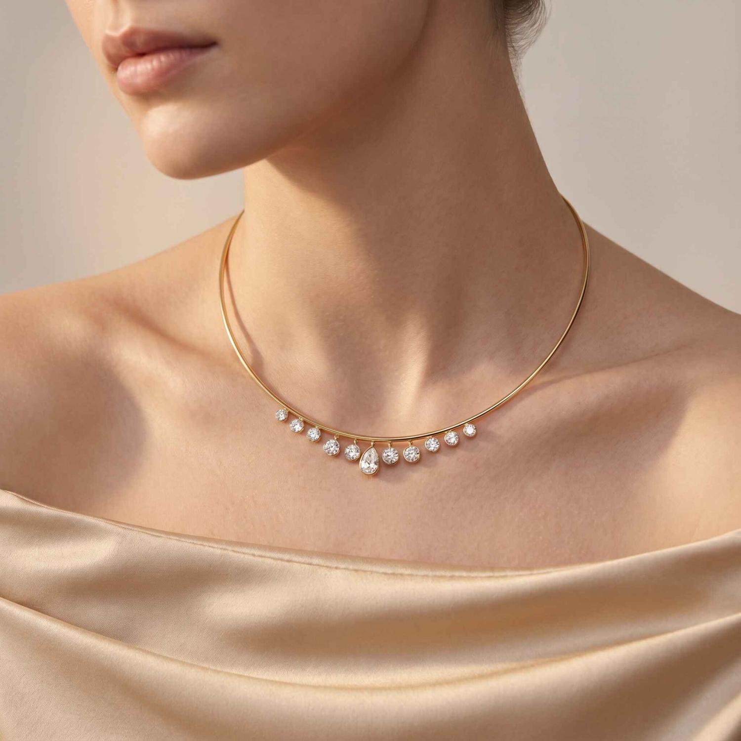 14K Yellow Gold Diamond Necklace