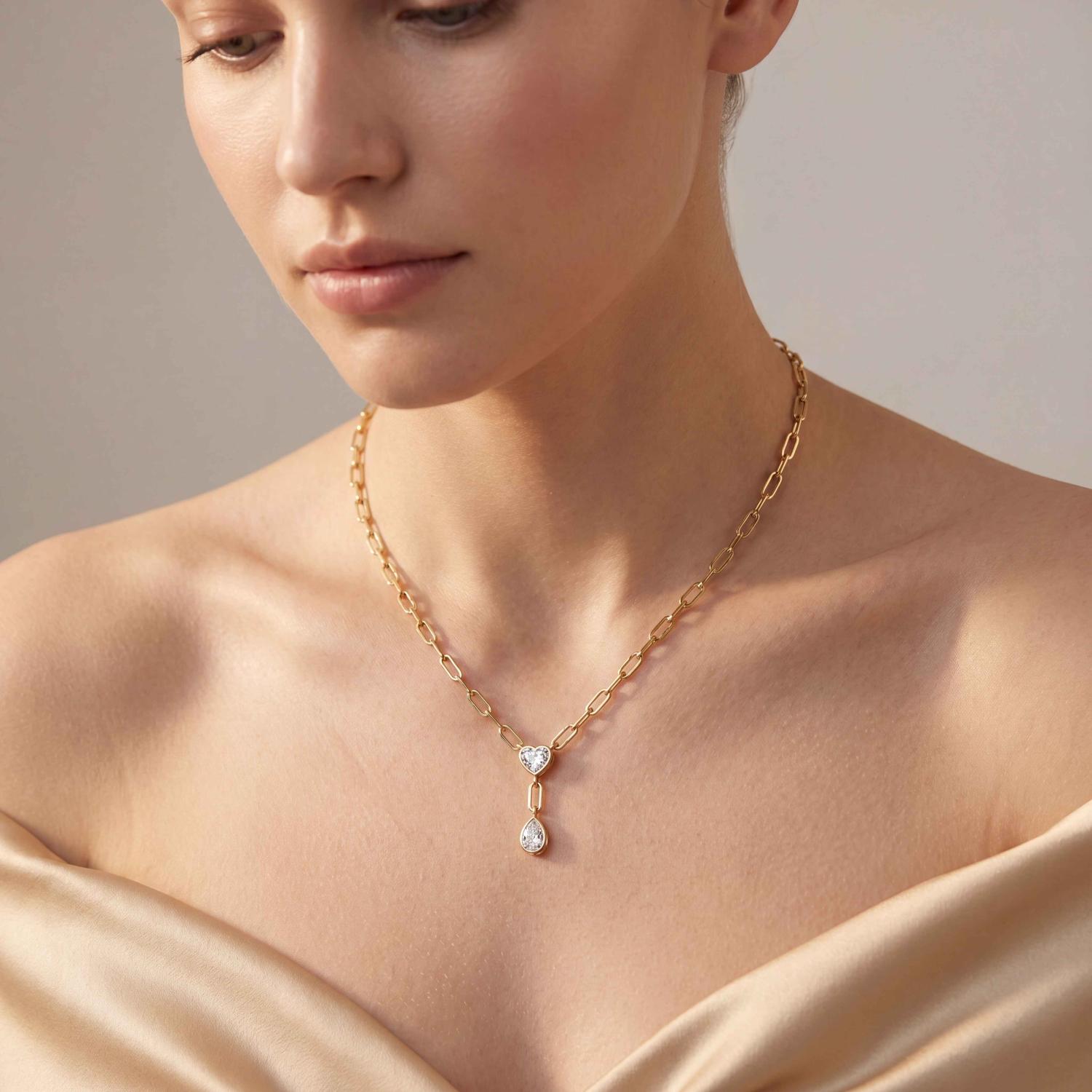 14K Yellow Gold Diamond Necklace