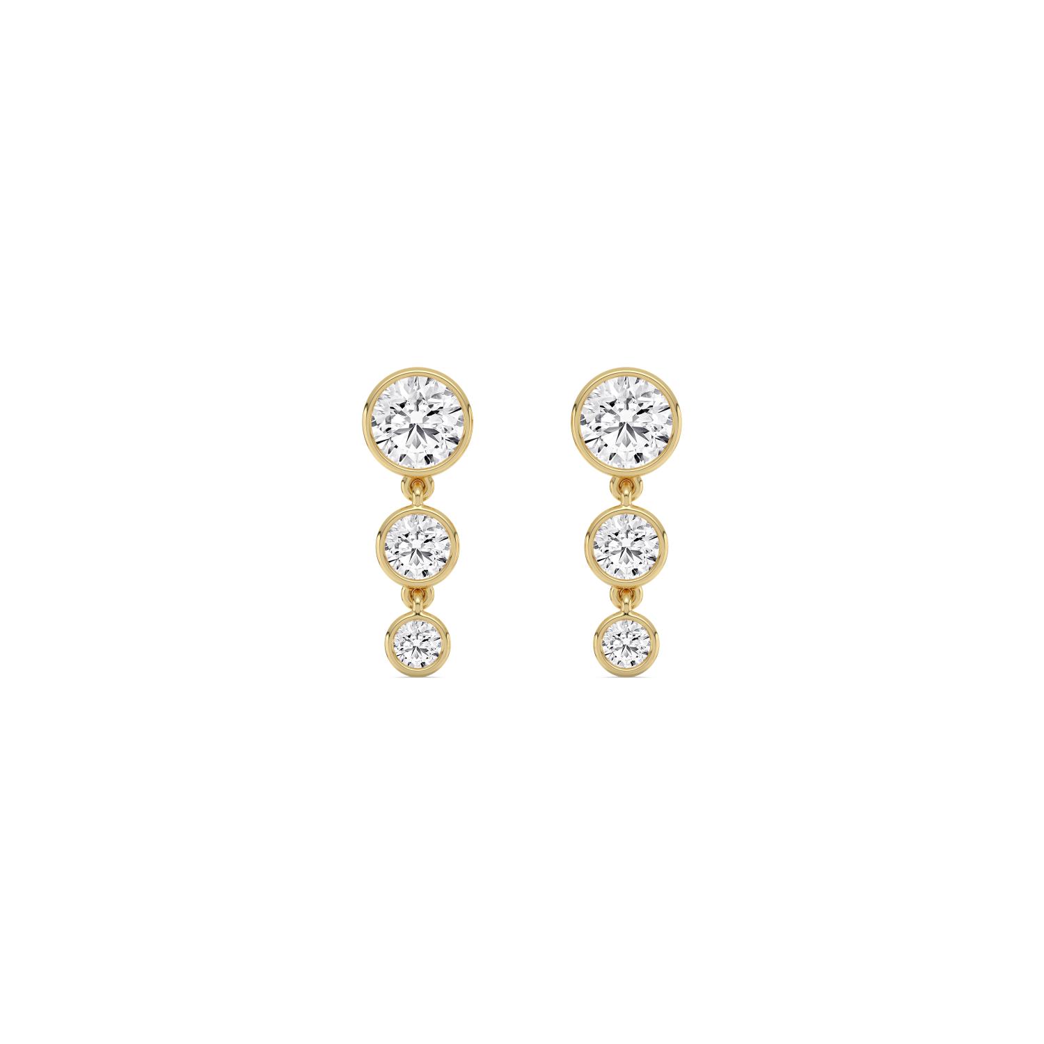 14K Yellow Gold Diamond Earrings