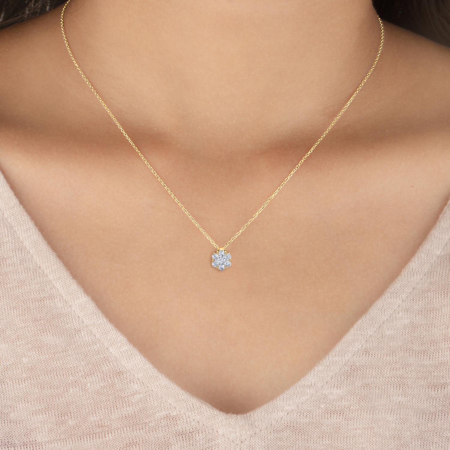 14K Yellow Gold Diamond Pendant