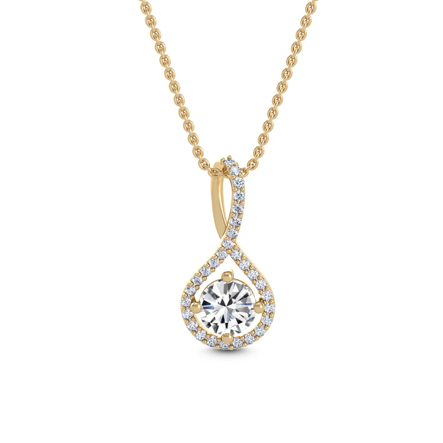 14K Yellow Gold Diamond Pendant