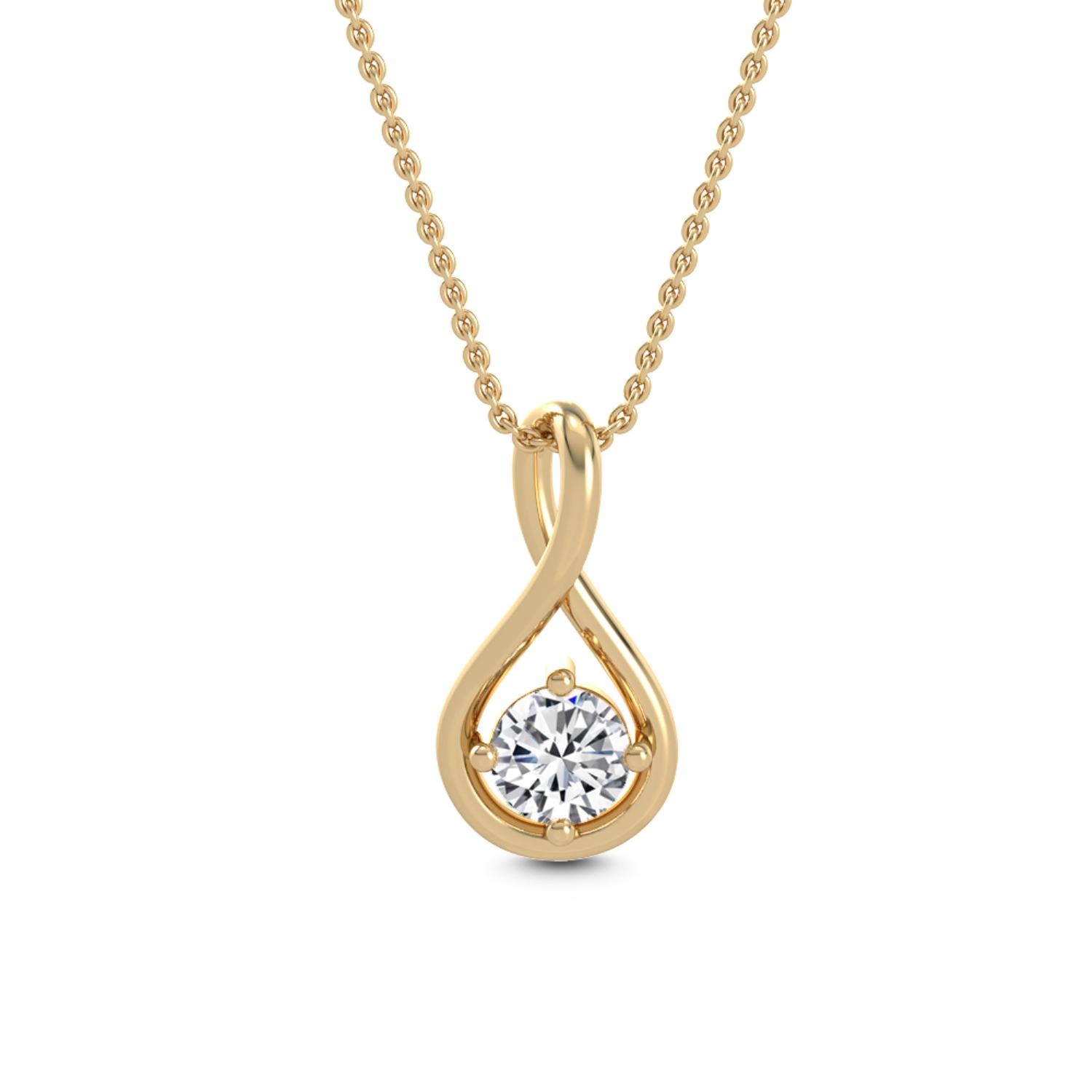 14K Yellow Gold Diamond Pendant