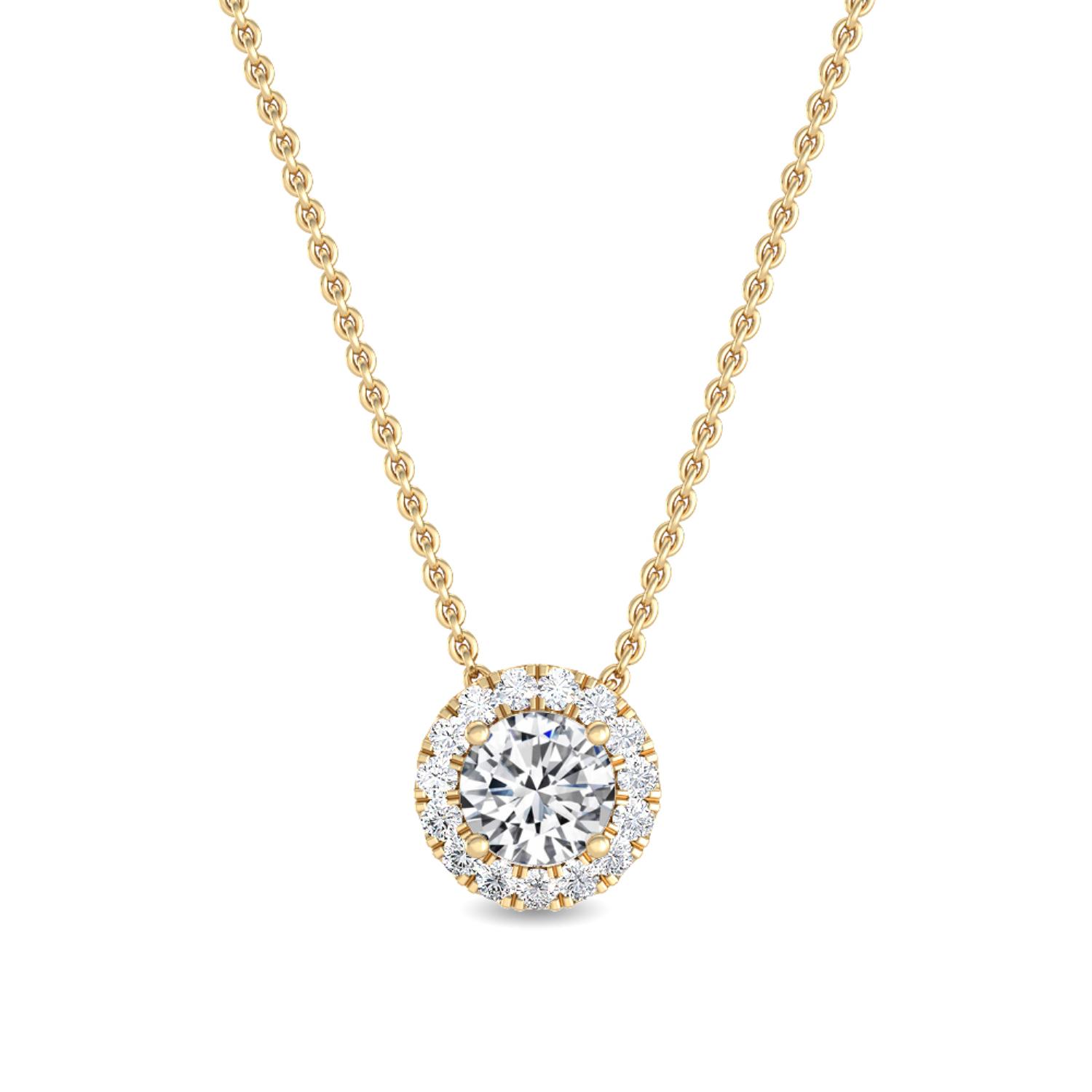 14K Yellow Gold Diamond Pendant