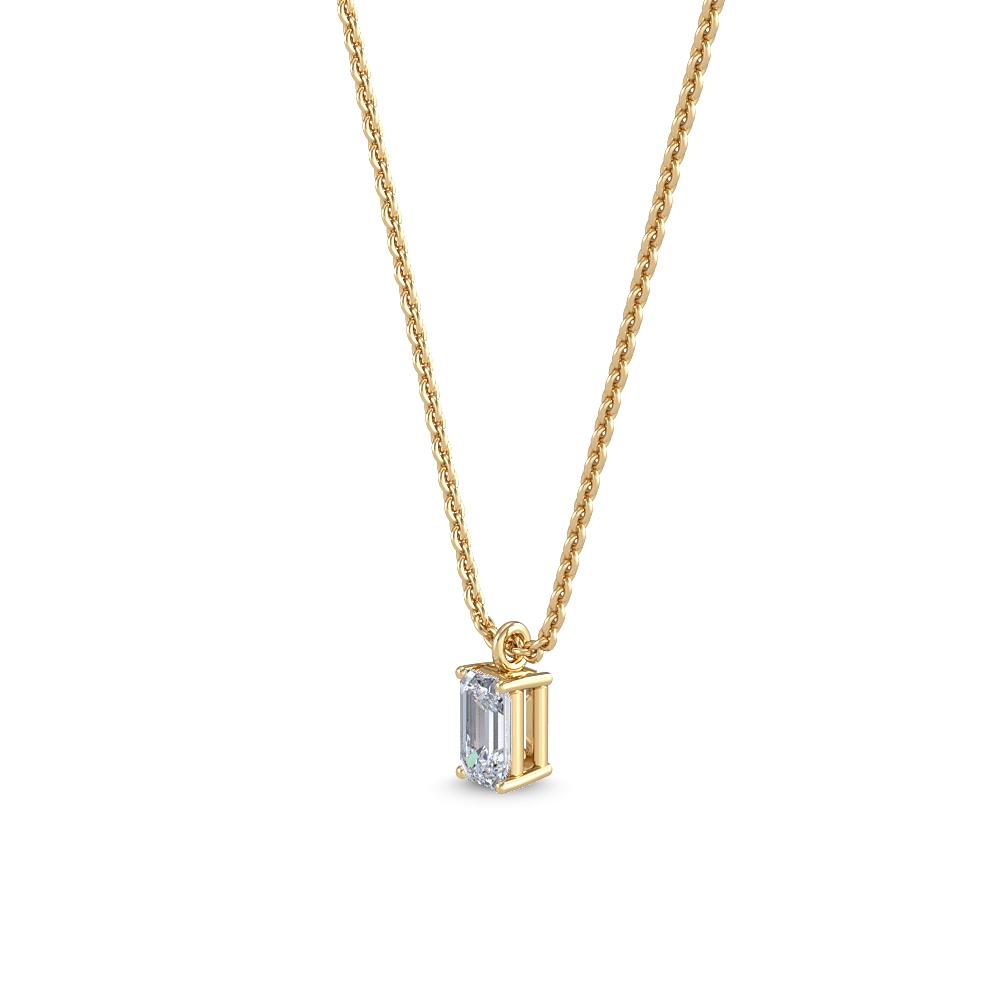 14K Yellow Gold Diamond Solitaire Pendant0