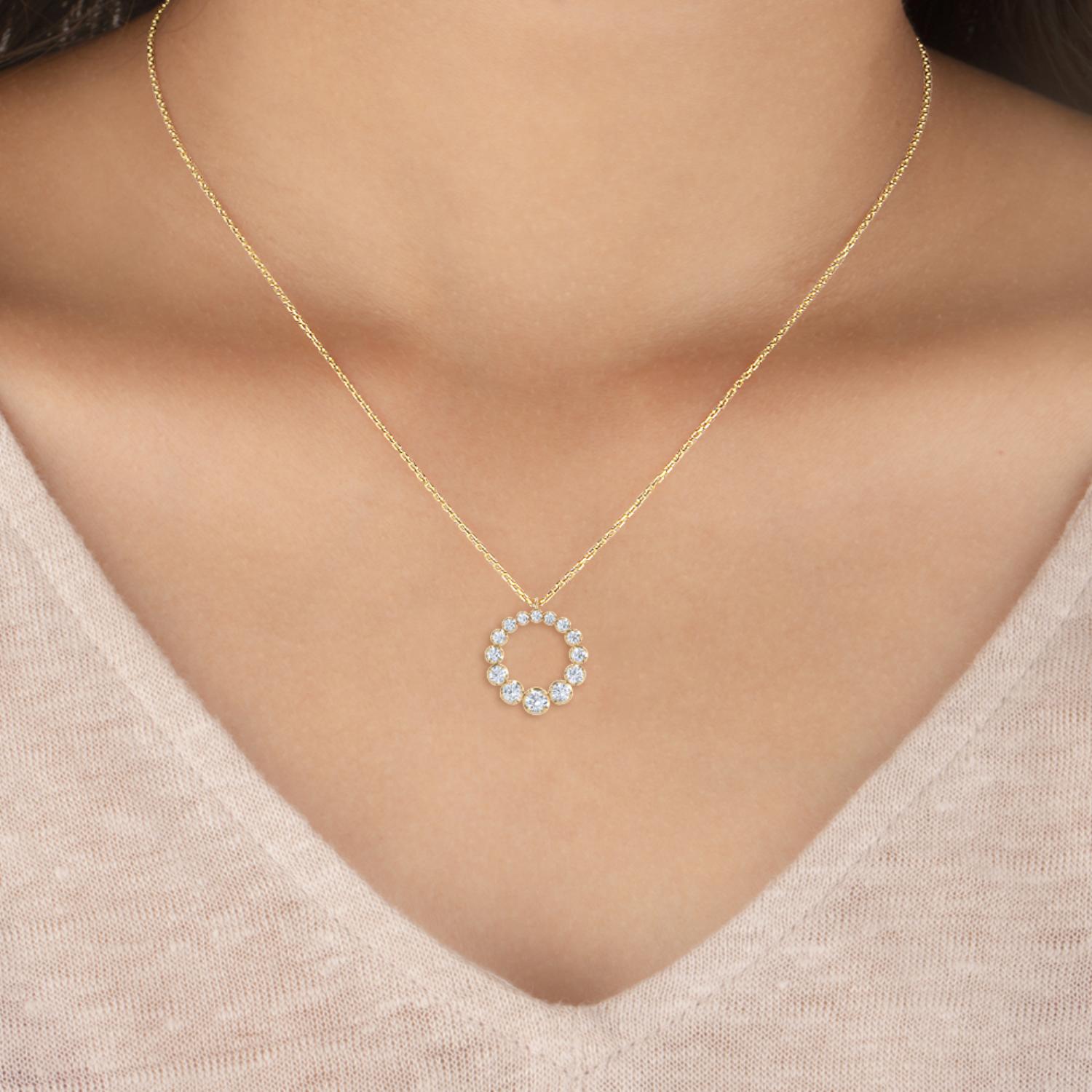 14K Yellow Gold Diamond Pendant