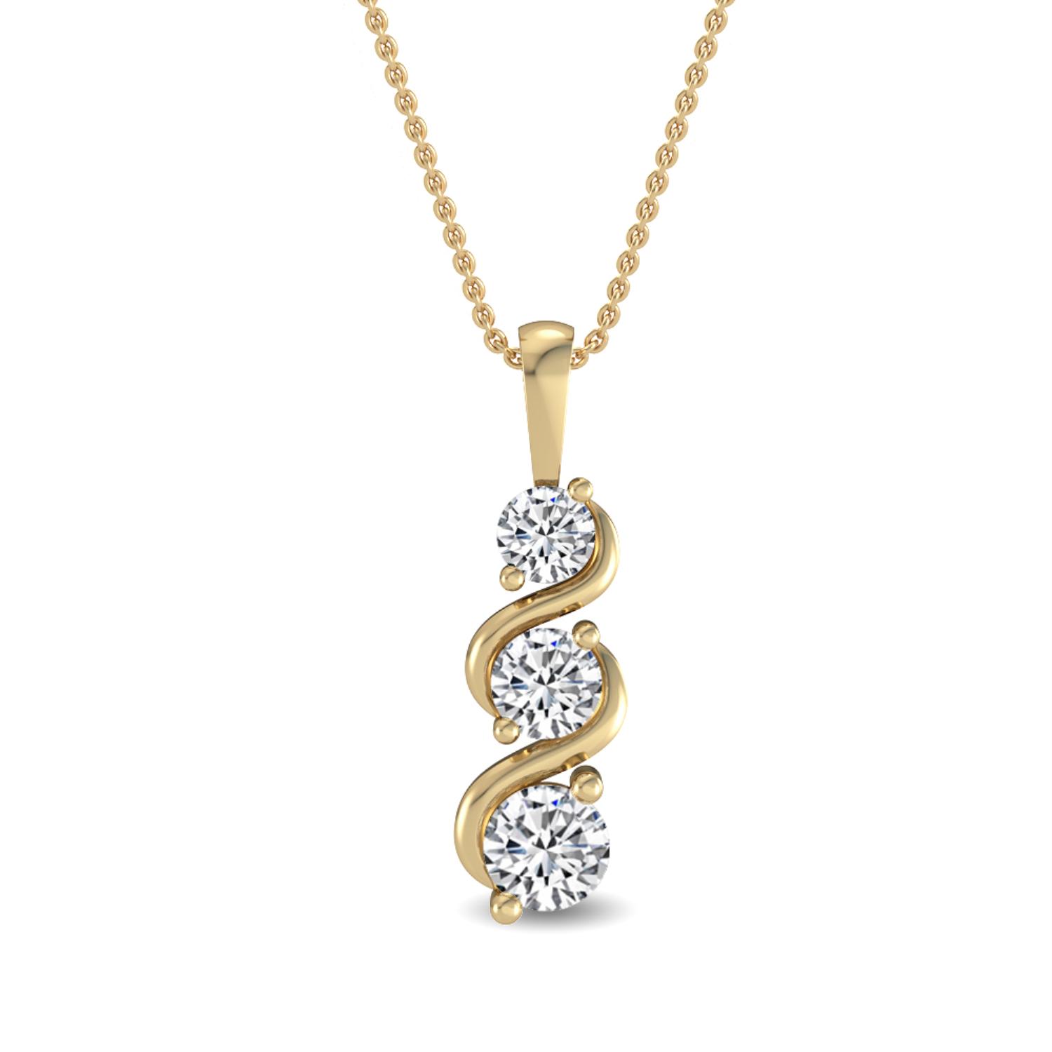 14K Yellow Gold Diamond Pendant