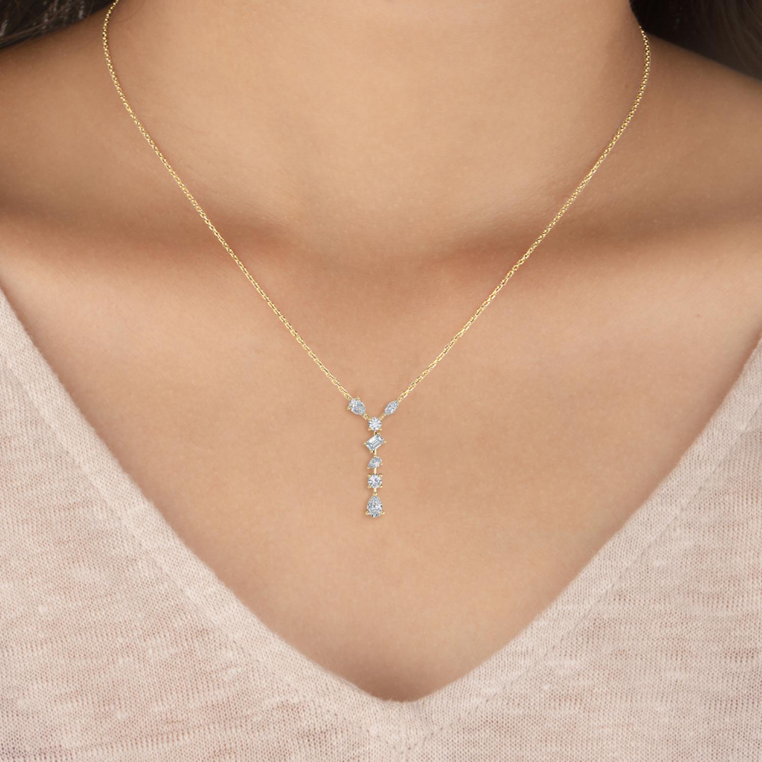 14K Yellow Gold Diamond Pendant