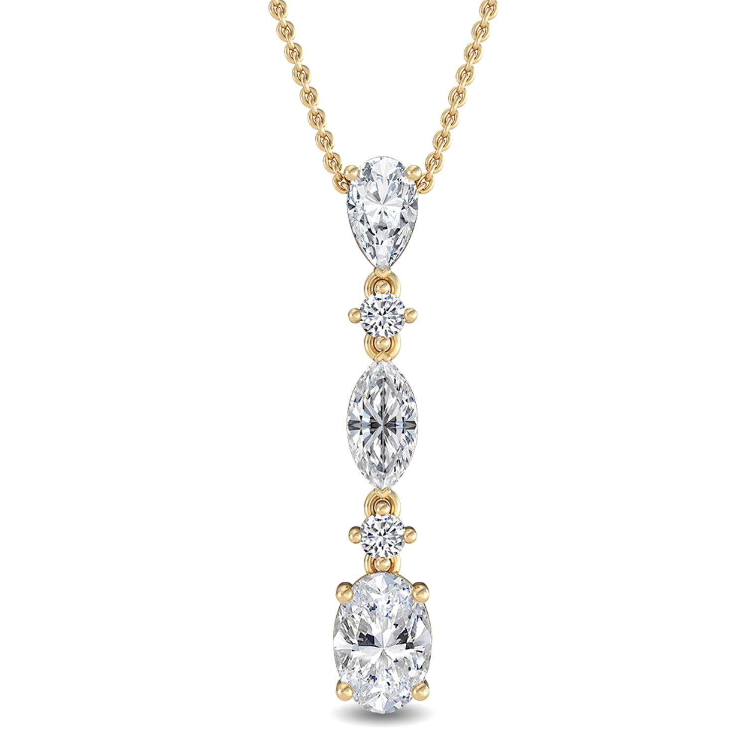 14K Yellow Gold Diamond Pendant