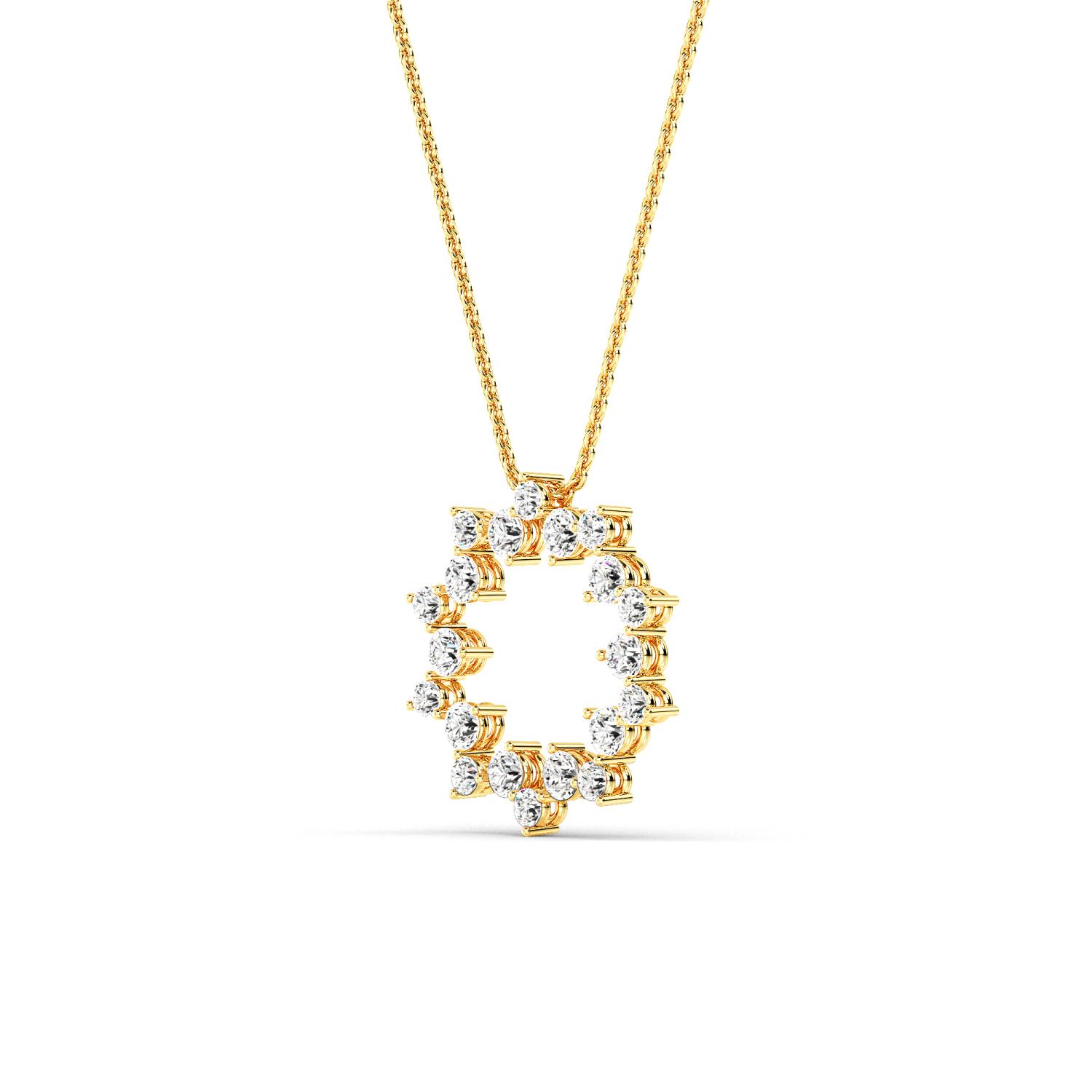 14K Yellow Gold Diamond Pendant