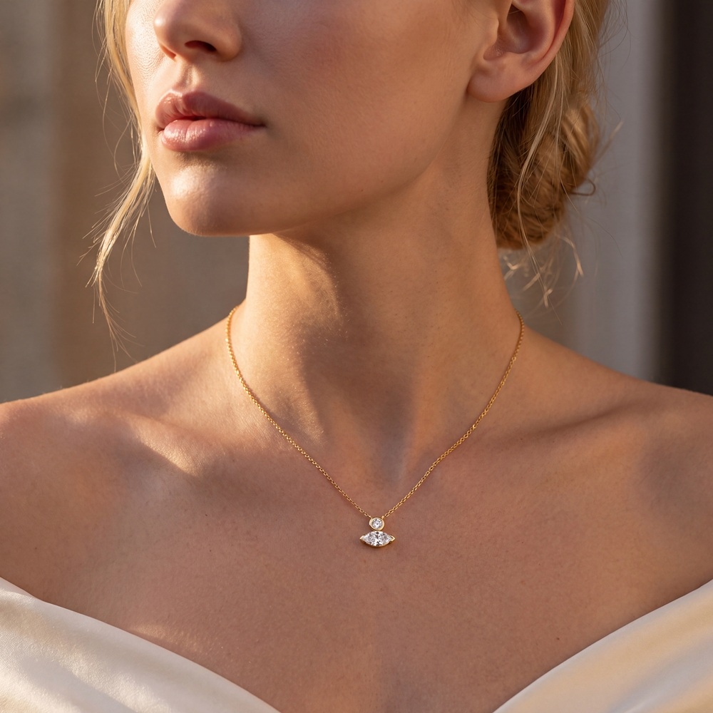 14K Yellow Gold Diamond Pendant