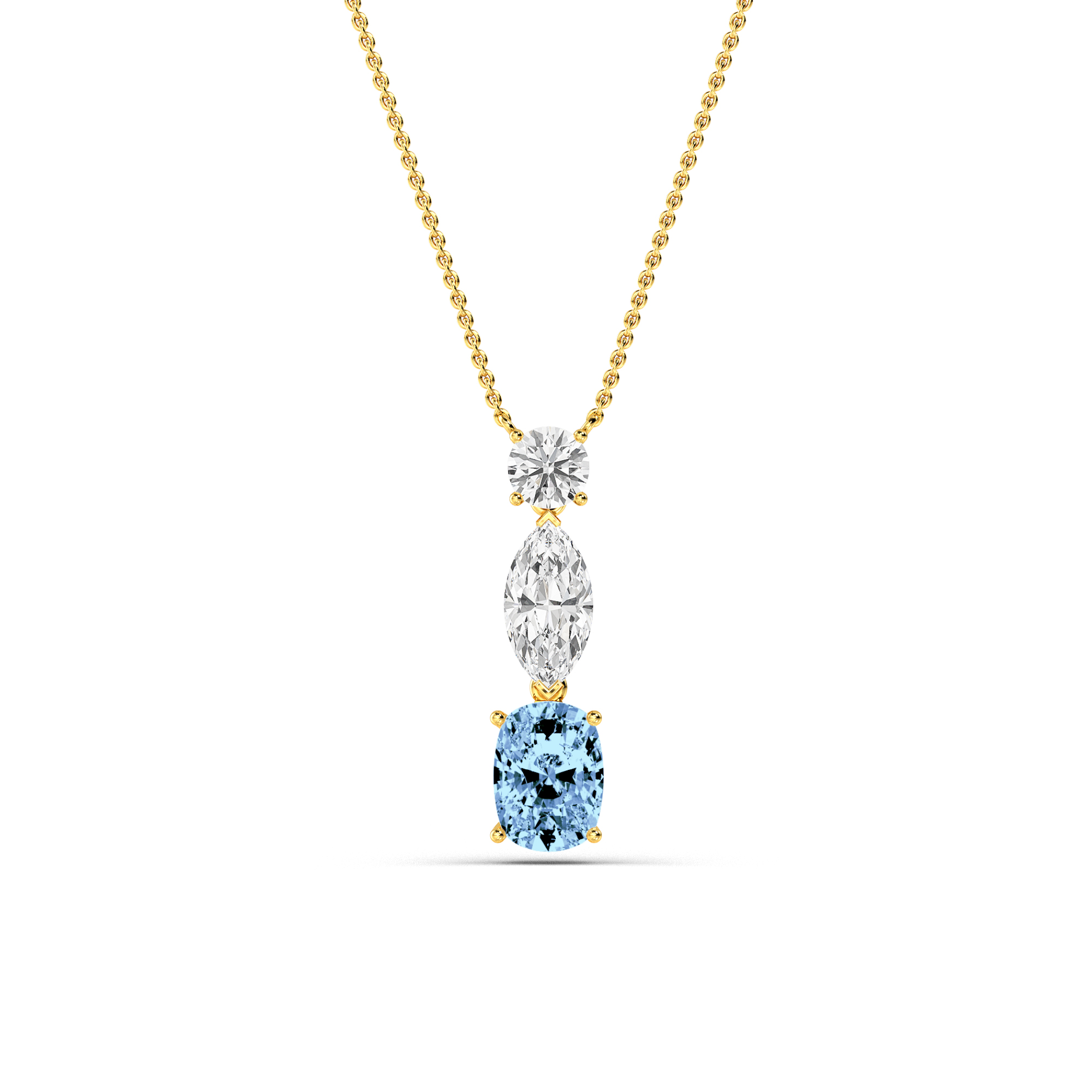 14K Yellow Gold Diamond Fashion Pendant