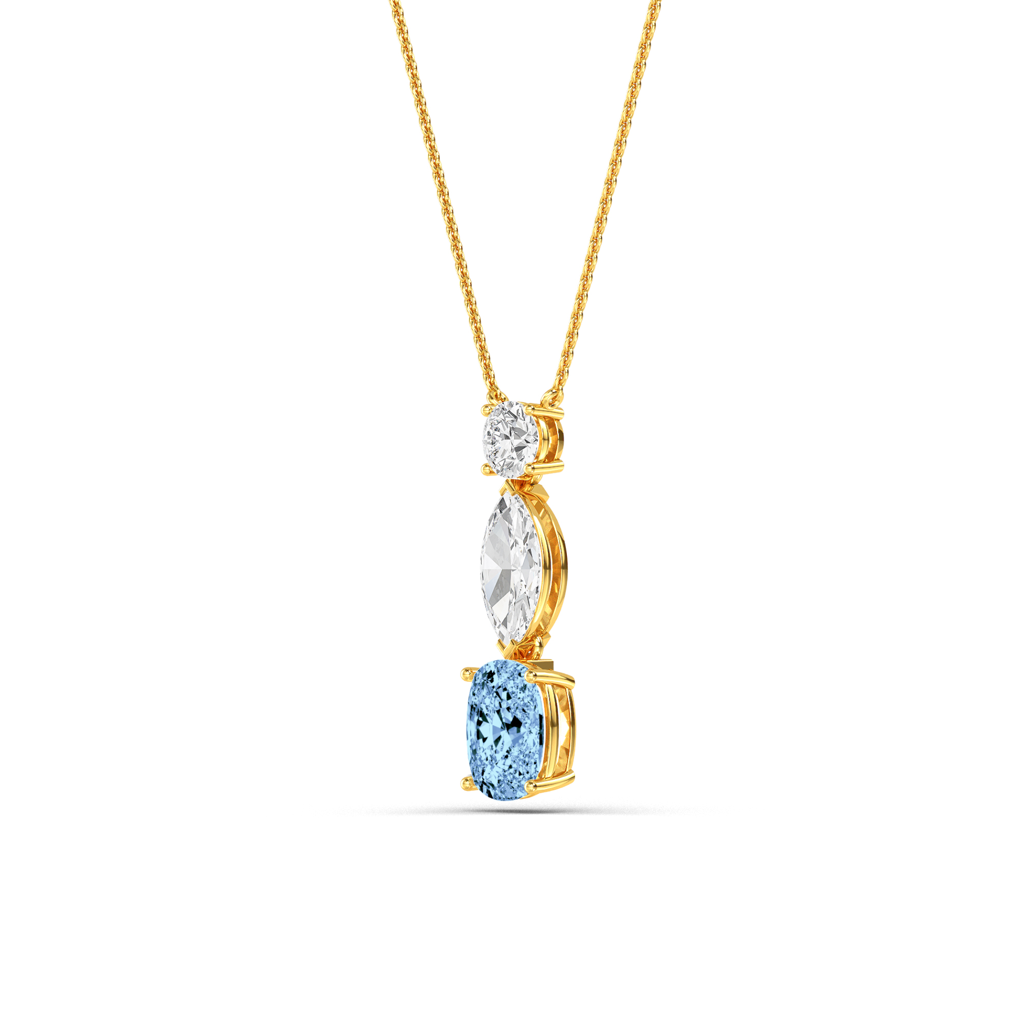 14K Yellow Gold Diamond Fashion Pendant