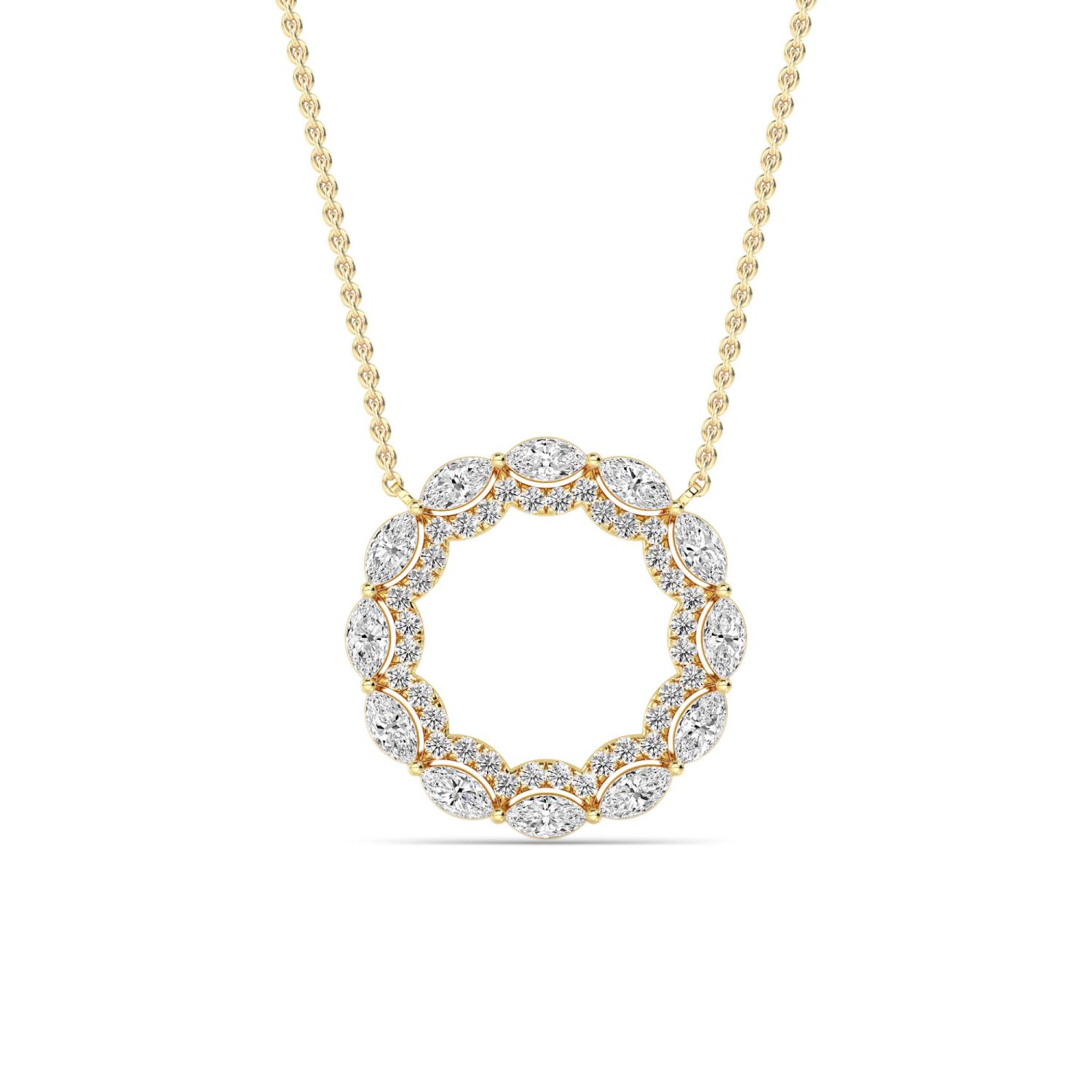 14K Yellow Gold Diamond Pendant
