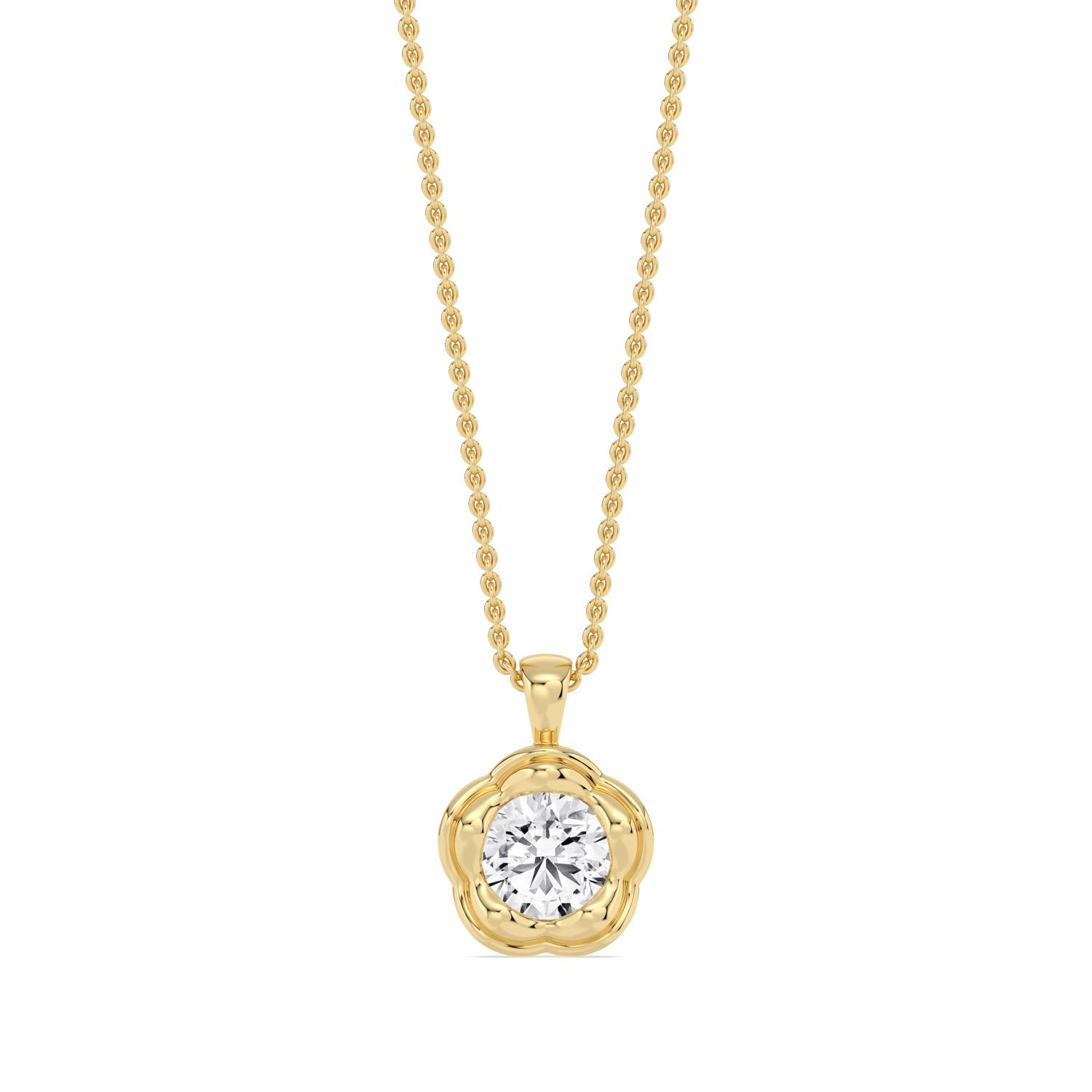 14K Yellow Gold Diamond Pendant